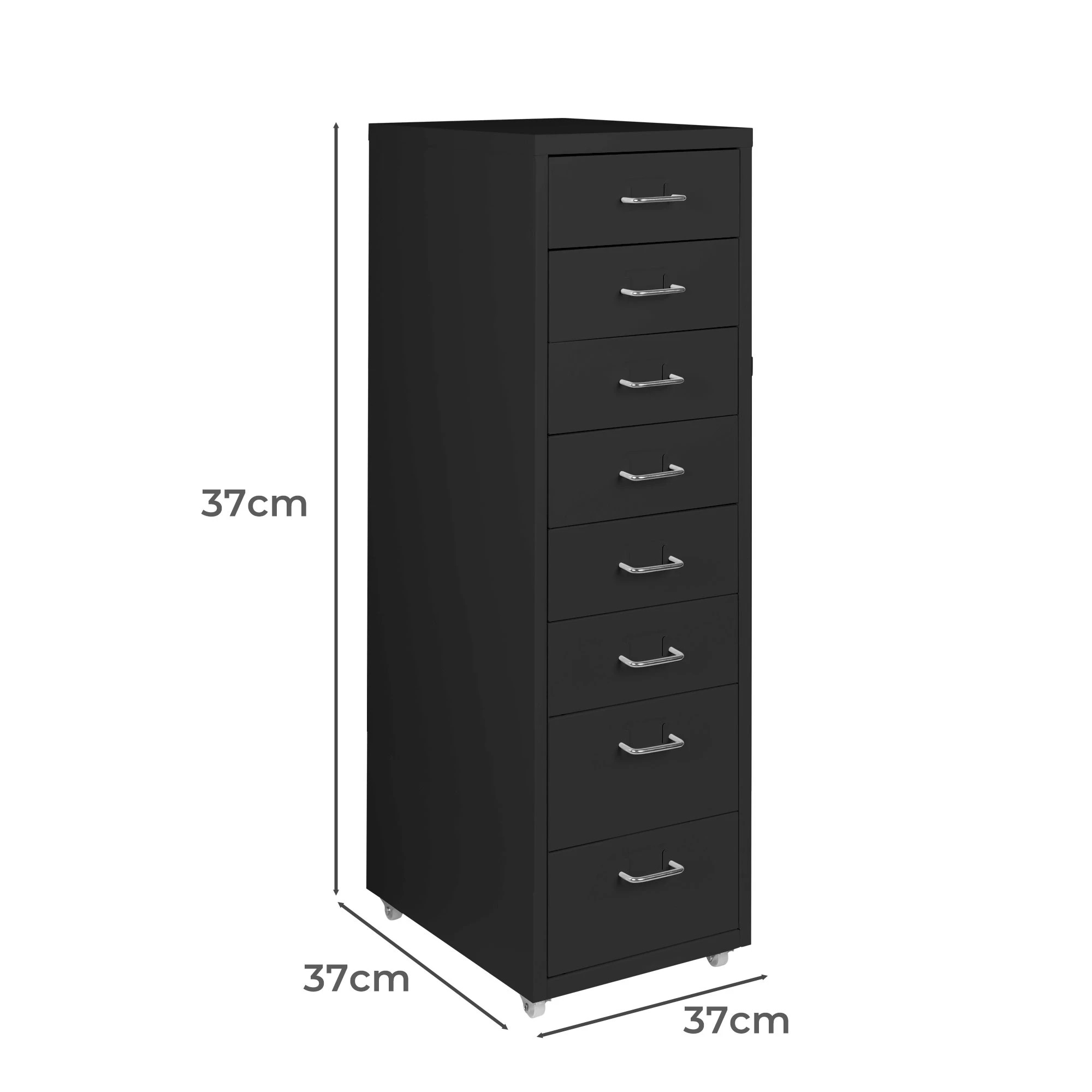 3 Levede 8 Drawer Office Cabinet - Black, 3 of 8