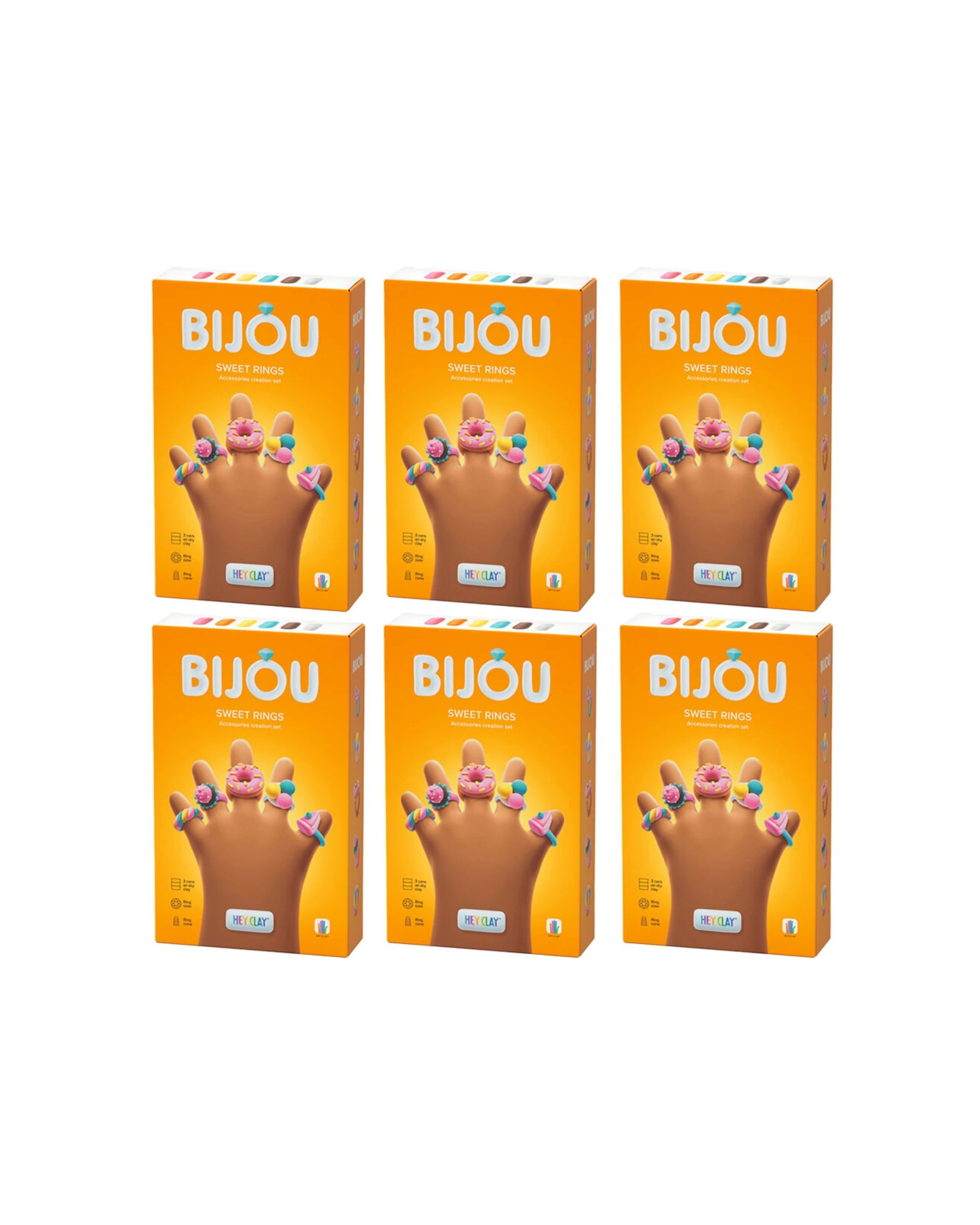 1 Hey Clay Bijou Sweet Rings Modelling Set With 6 Colours & 2 Tools 6PK - Multi, 1 of 7