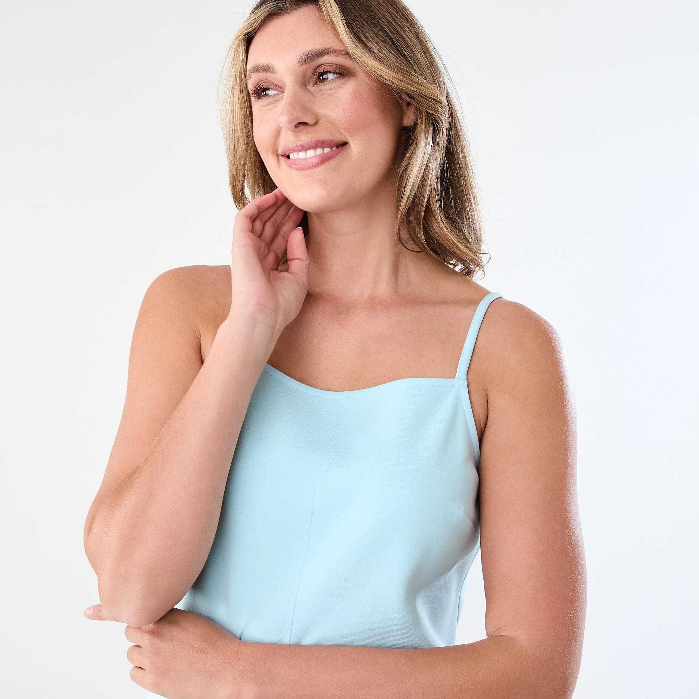 4 Sleeveless A-Line Mini Dress Blue Sugar, 4 of 7