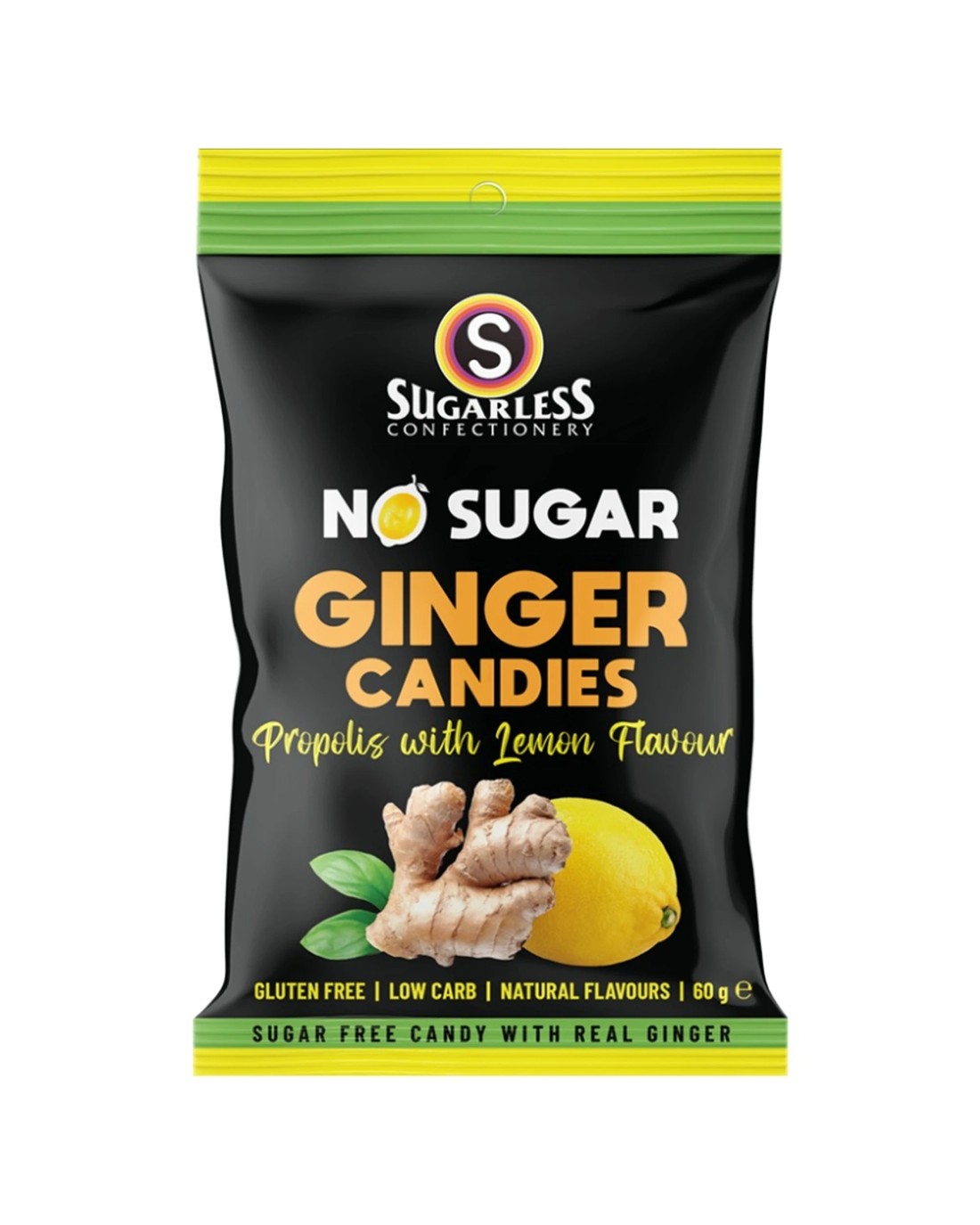 Sugarless Confectionery Co Propolis with Lemon flavour Ginger Candies ...