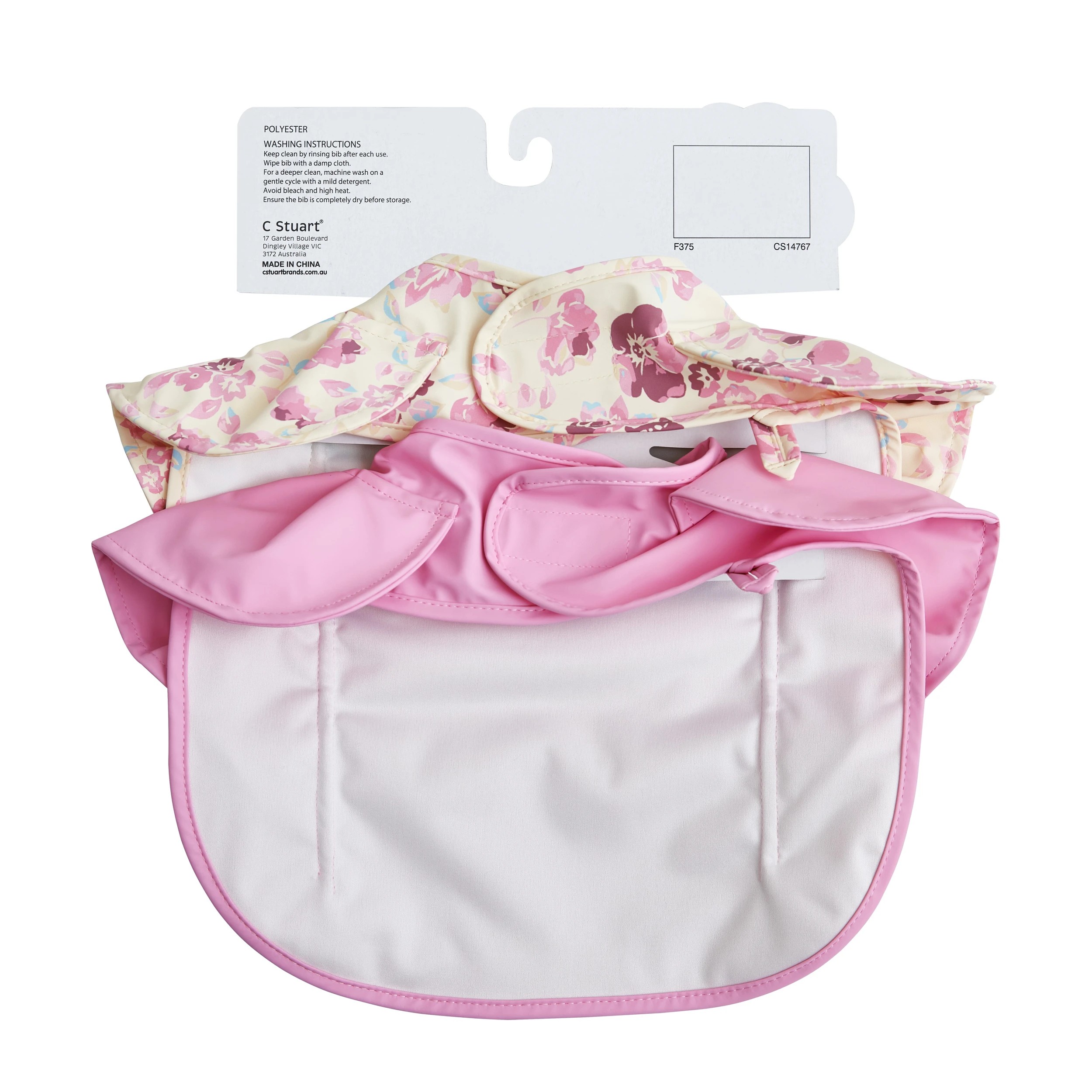 2 Big Softies 2pk Frill Bibs Wipe free - Pink, 2 of 5
