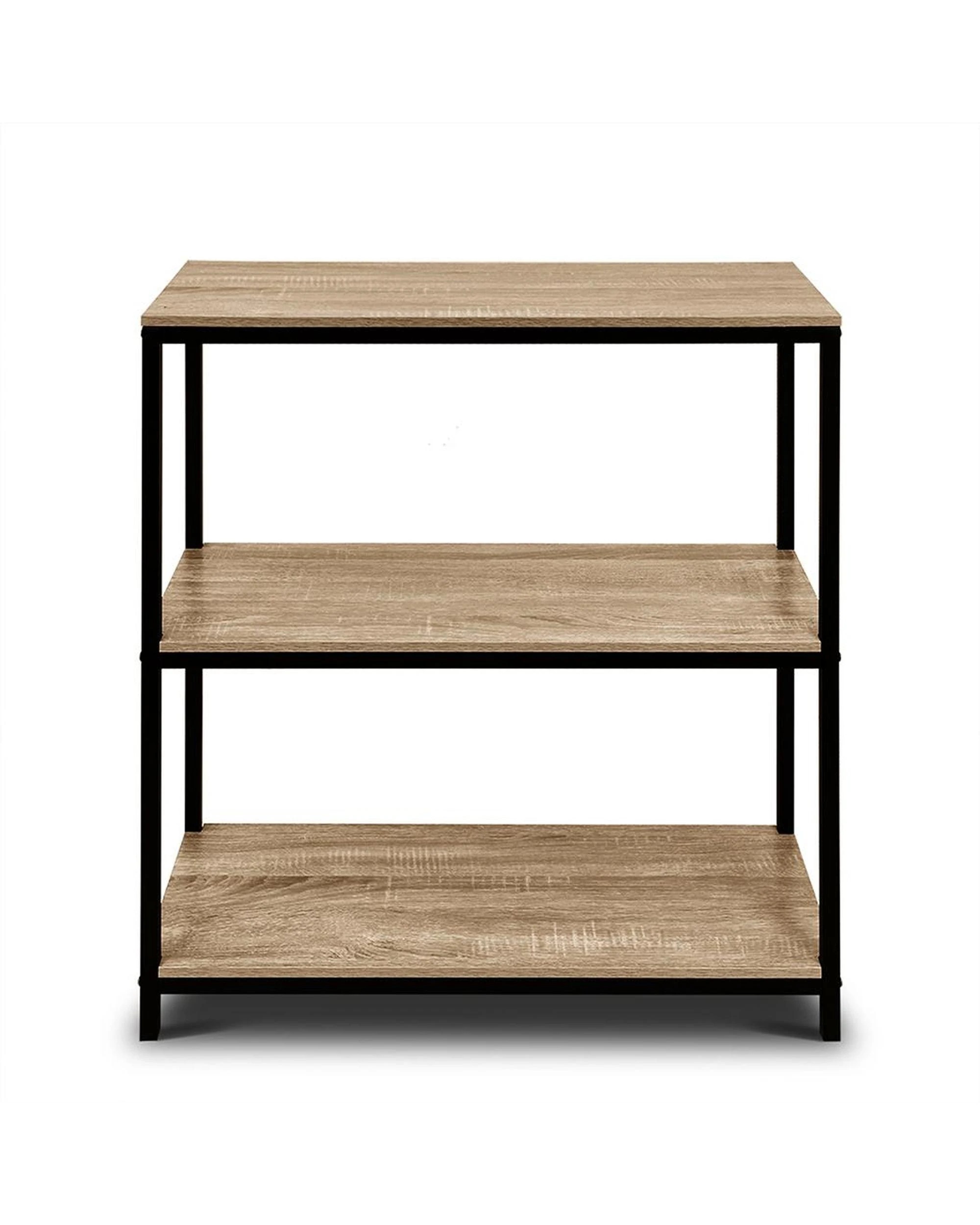 3 Rome Industrial Style 3-Tier Storage Bookshelf Oak, 3 of 10