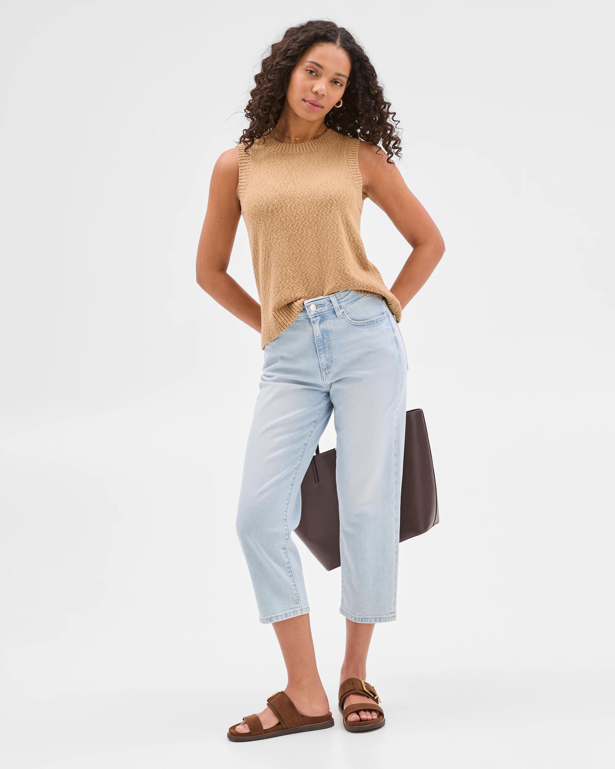 2 Target Mid Rise Crop Length Straight Denim Jeans - Bella ICE BLUE, 2 of 6