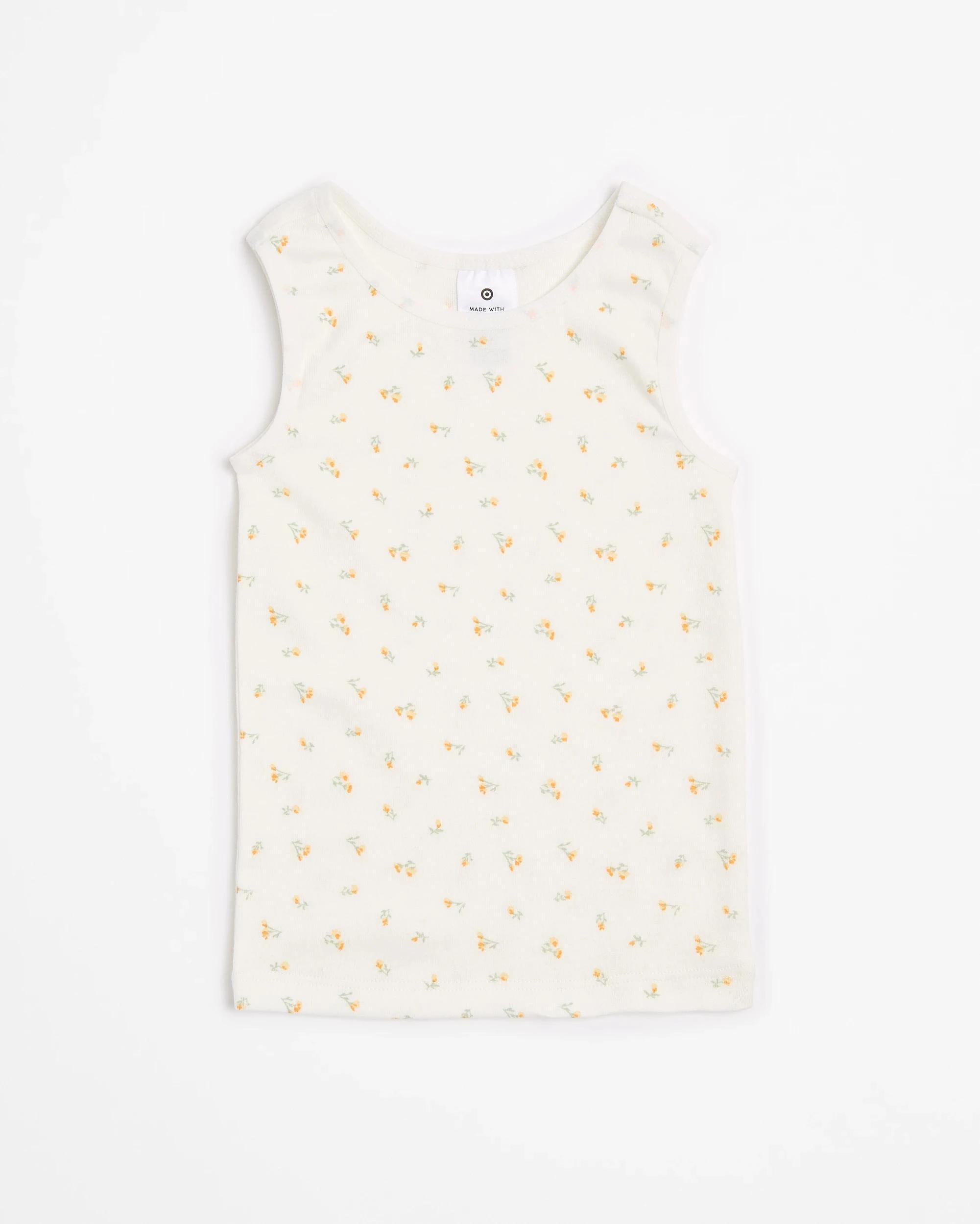 2 Target Baby Organic Cotton Vests 3 Pack DAISY/OATMEAL MARLE/YELLOW STRIPE, 2 of 5