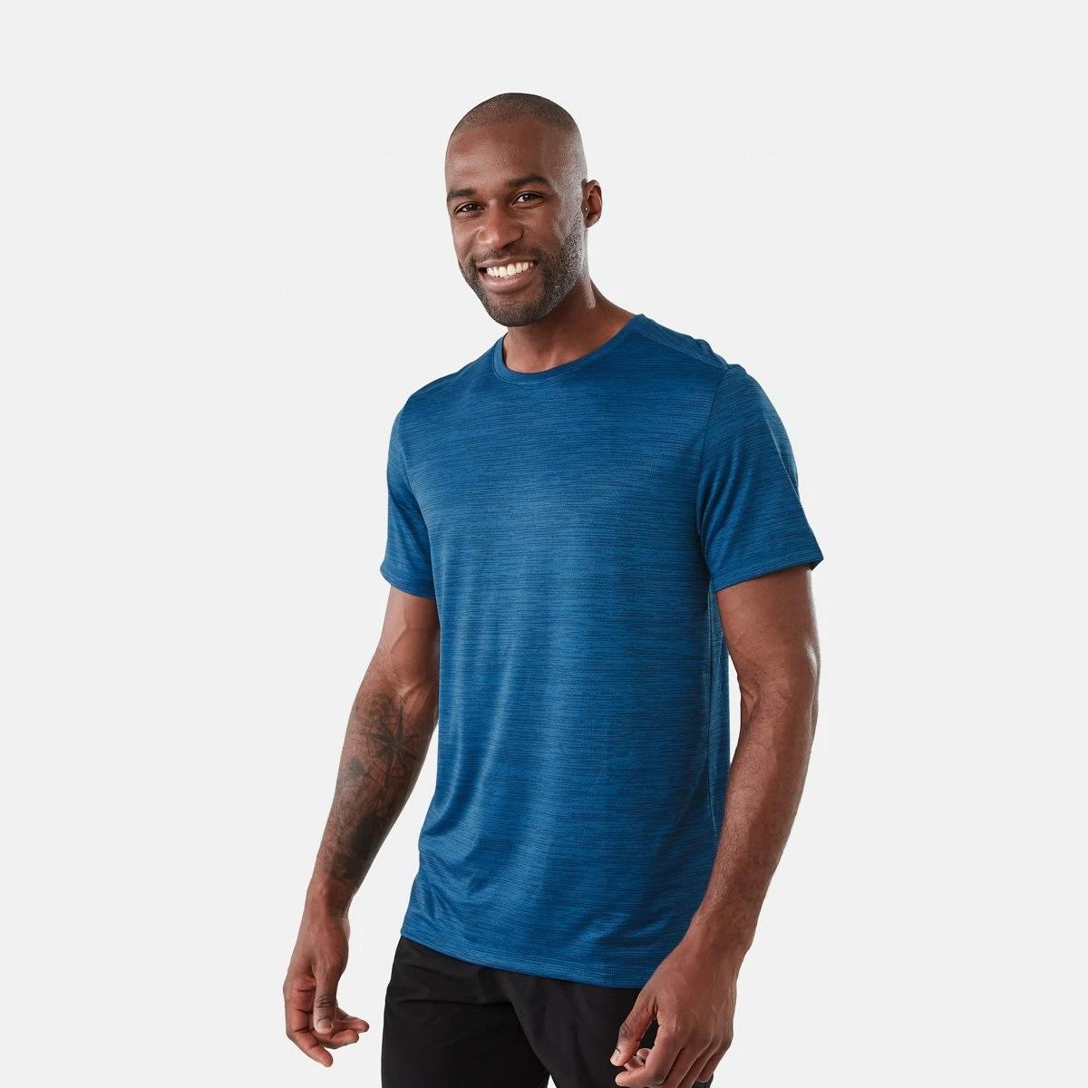 2 Active Mens Crew Neck Cationic T-shirt Blu Wdgmar, 2 of 5