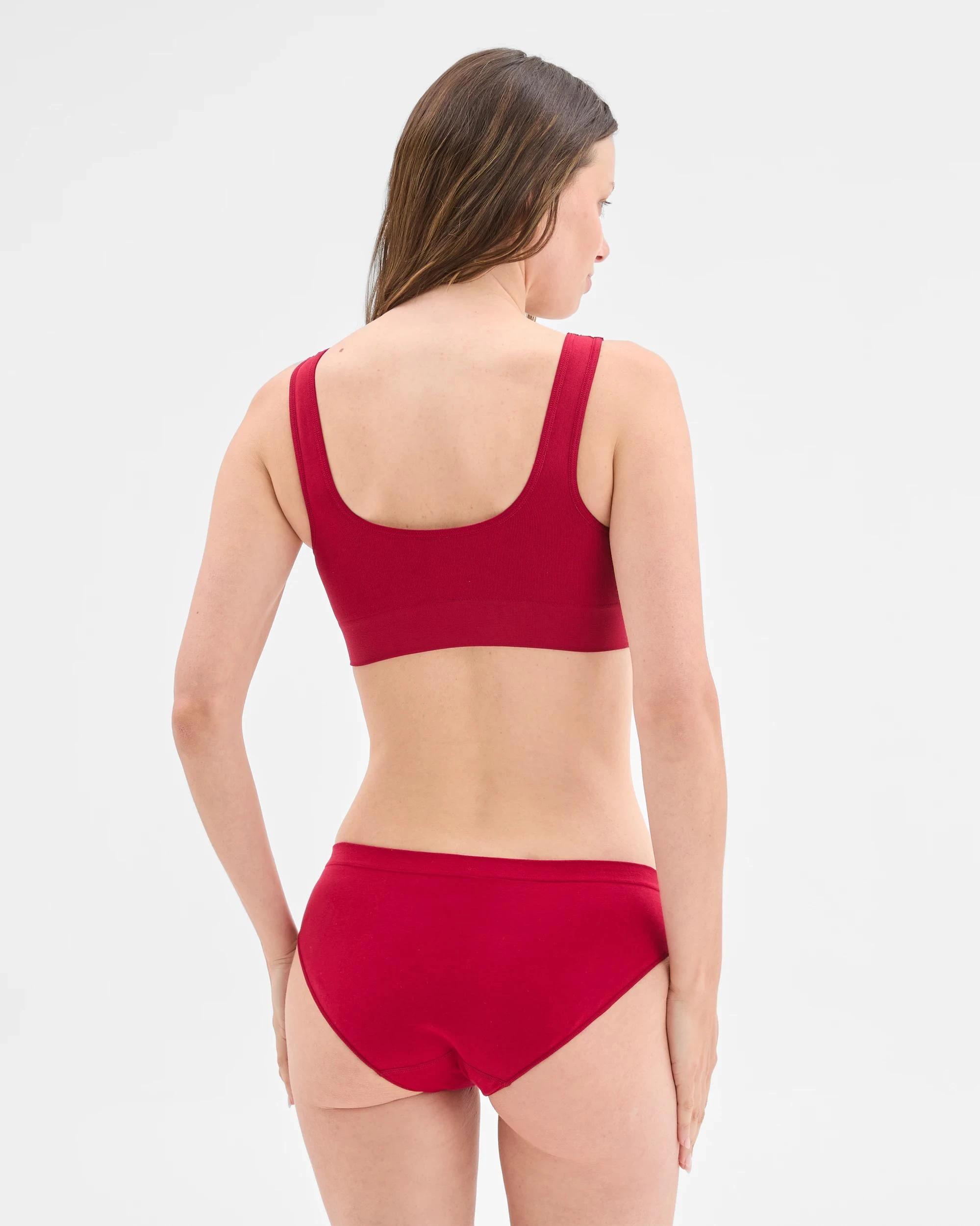 4 Bonds Womens Seamless Bikini Briefs CHERRY WINE, 4 of 4