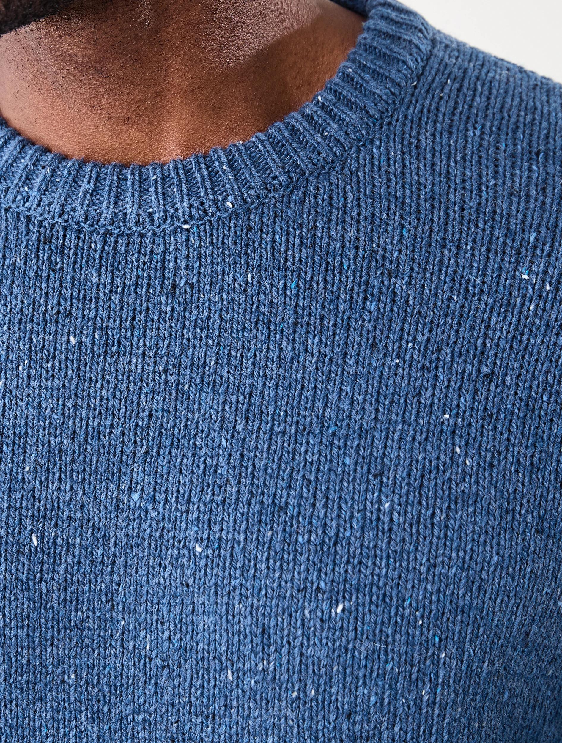 5 Twisted Yarn Crew Knit Jumper Navy, 5 of 6