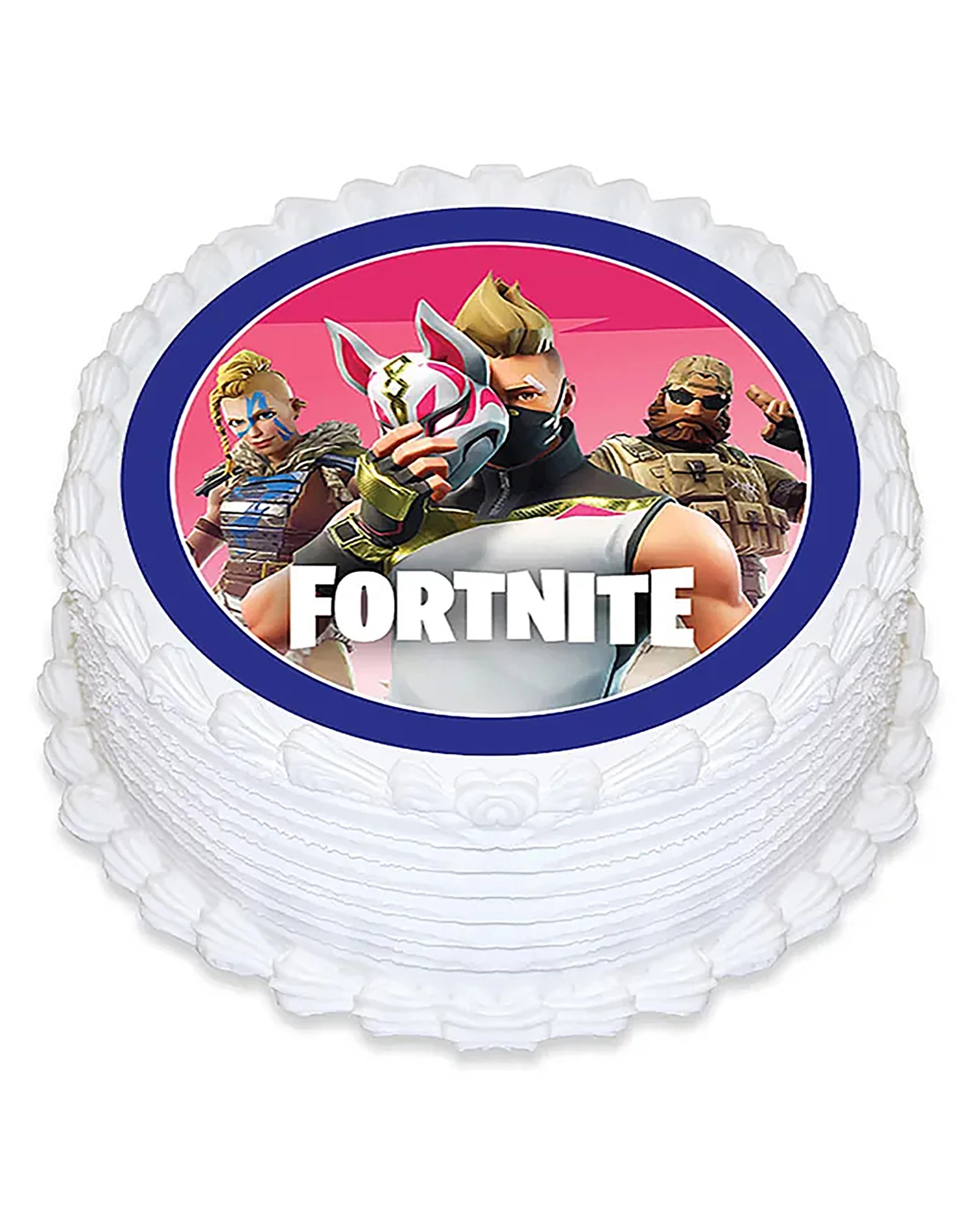 1 Create a cake Fortnite Round Edible Icing Cake Decoration, 1 of 1