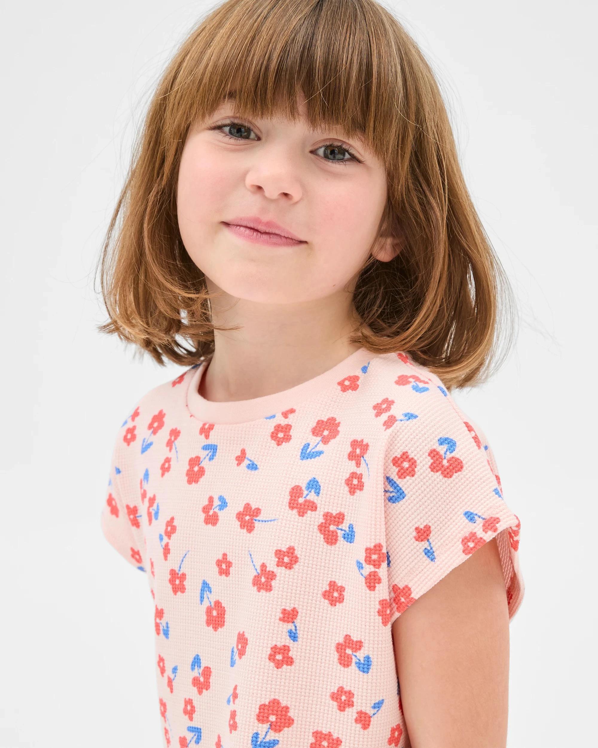 4 Target Waffle T-Shirt and Skort 2 Piece Set AOP PINK, 4 of 6