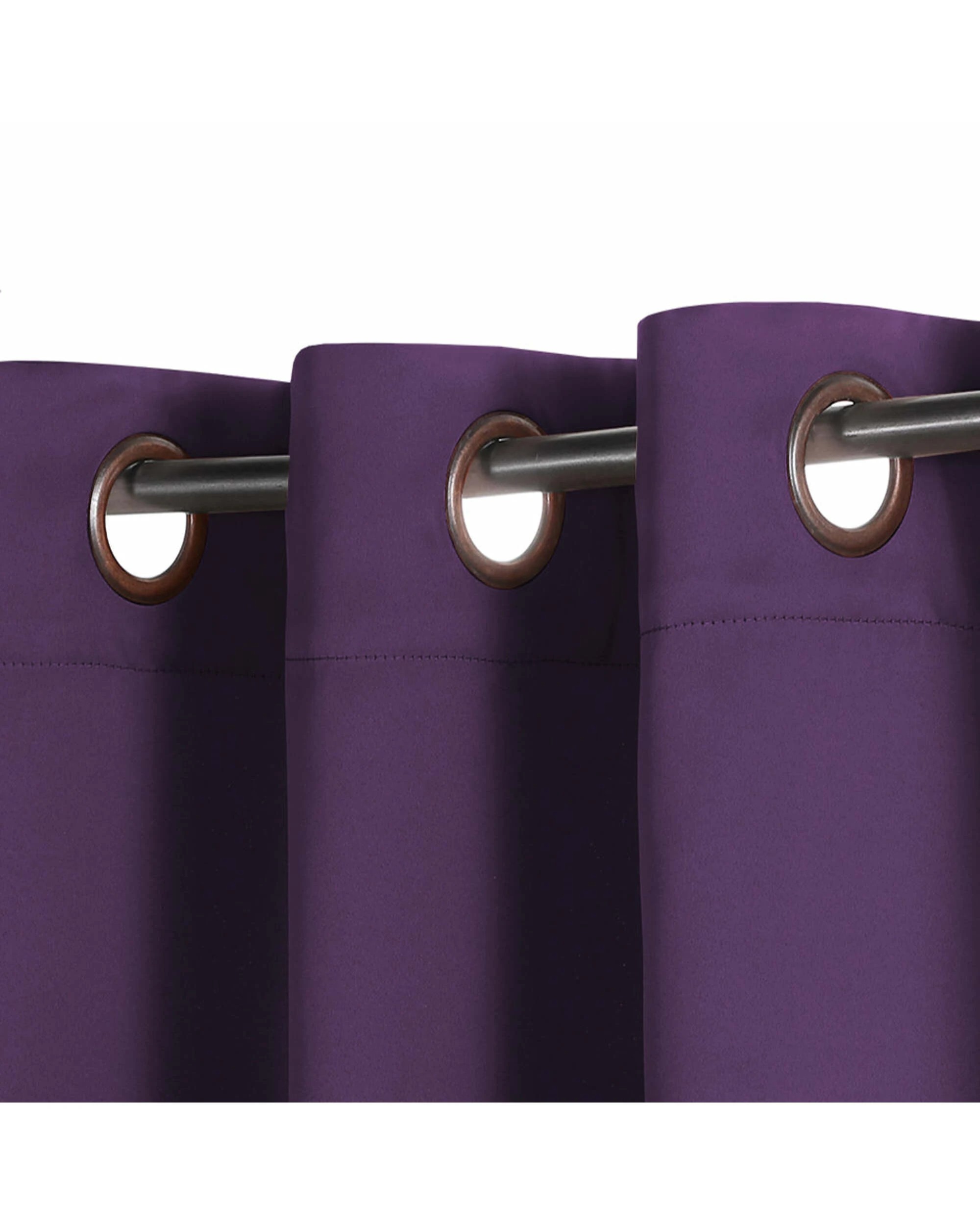 3 Smarcute Blockout Grommet Solid Curtain - 2X 132x183cm - Purple, 3 of 4