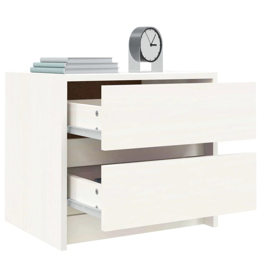 4 vidaXL Bedside Tables Ample Storage - White, 4 of 9