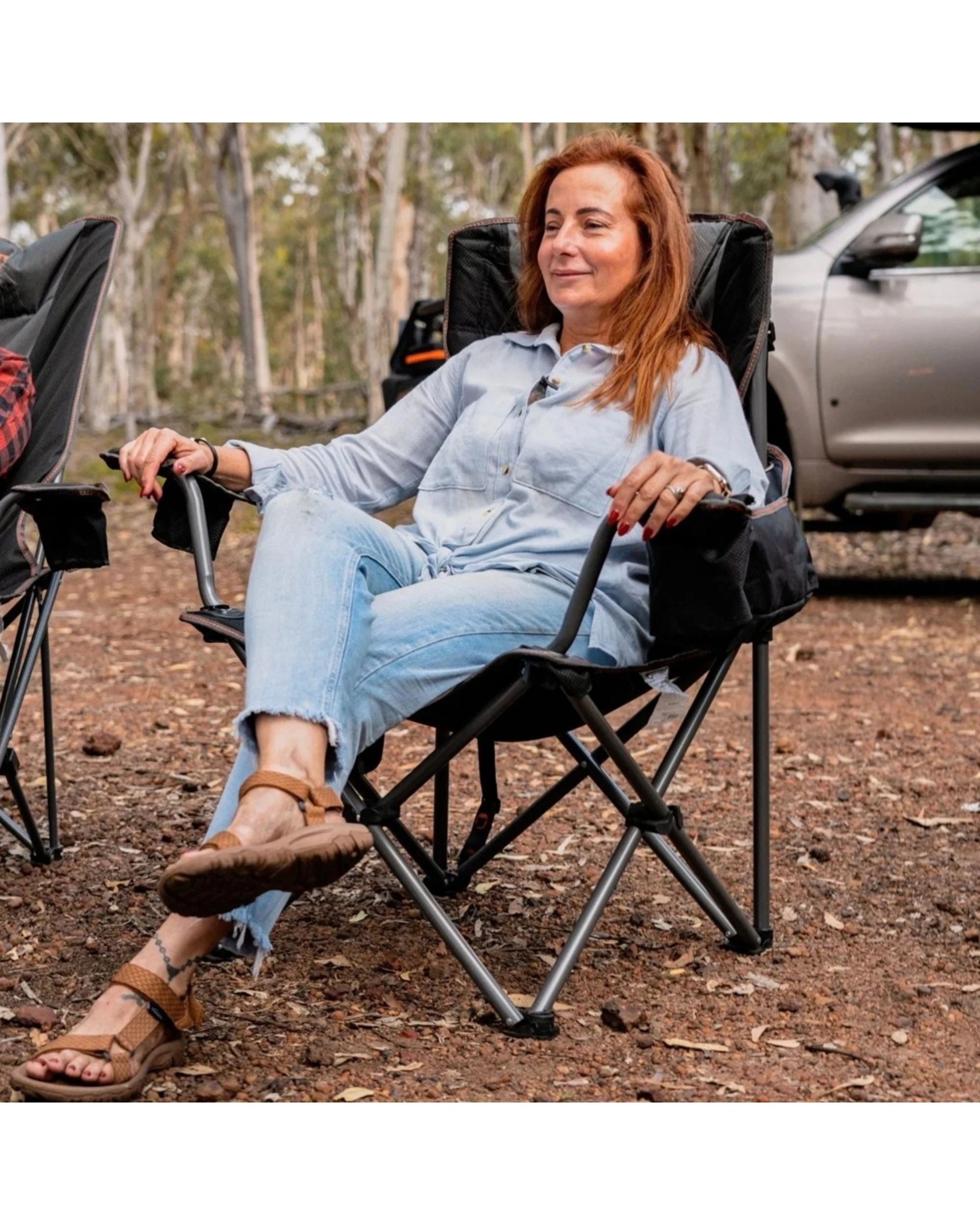 6 Wildtrak Yardie Cooler Arm Chair Dlx 250 kg Heavy Duty Outdoor Camping - Multi, 6 of 9