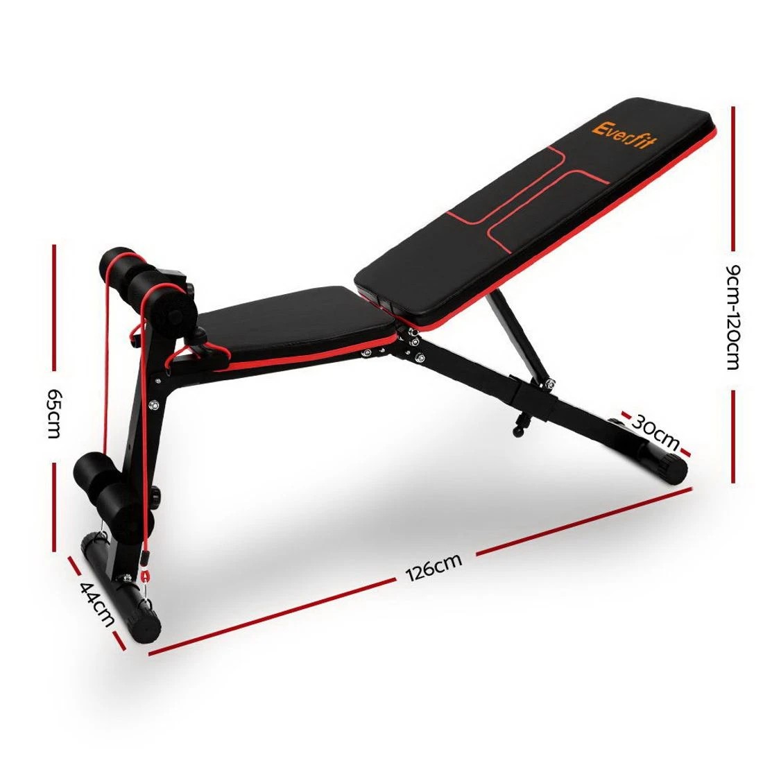 2 Everfit Weight Bench Adjustable FID Bench Press Home Gym 150kg Capacity - Black, 2 of 6