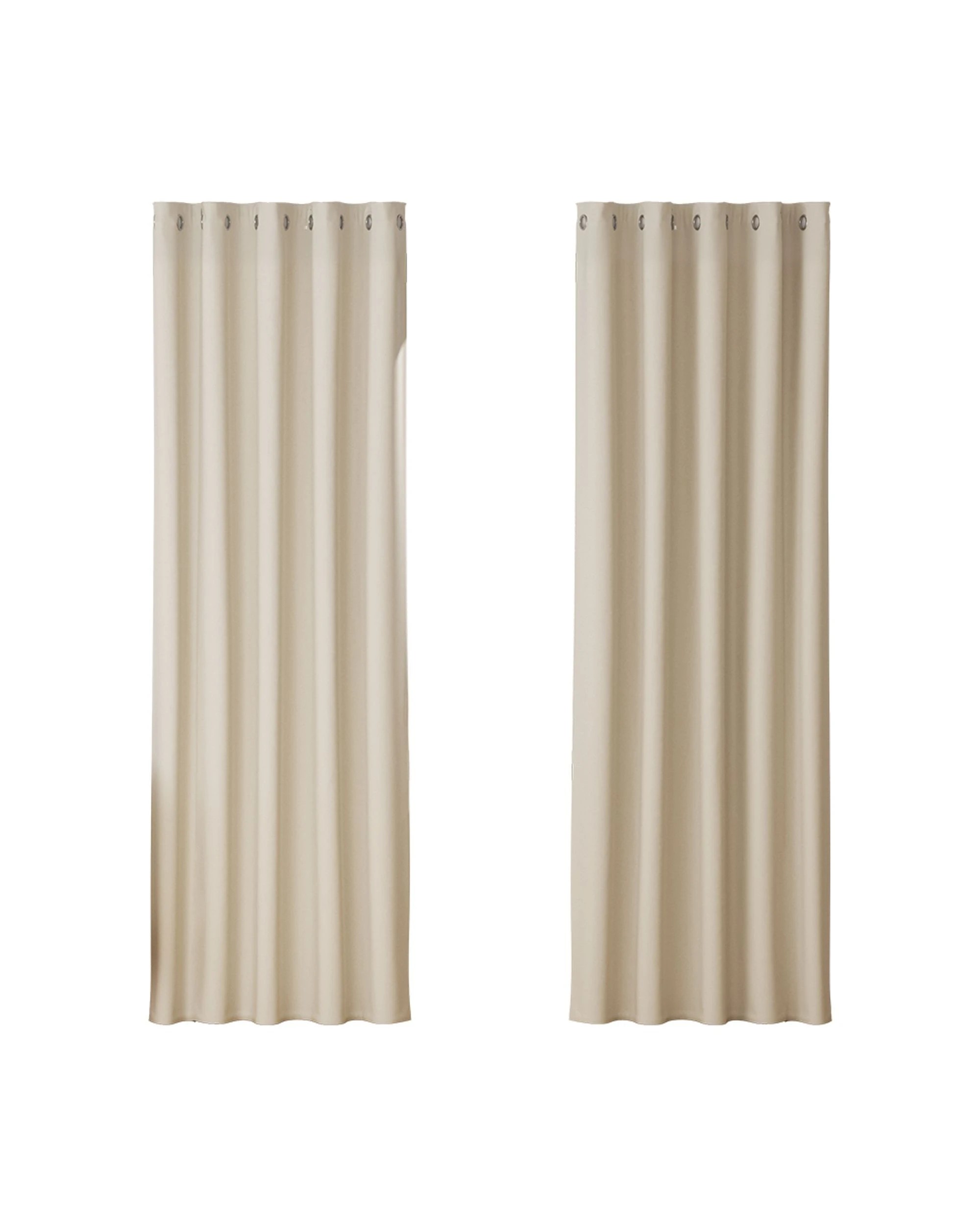 1 Artiss 2X Blockout Curtains Eyelet 180x213cm - Beige, 1 of 6