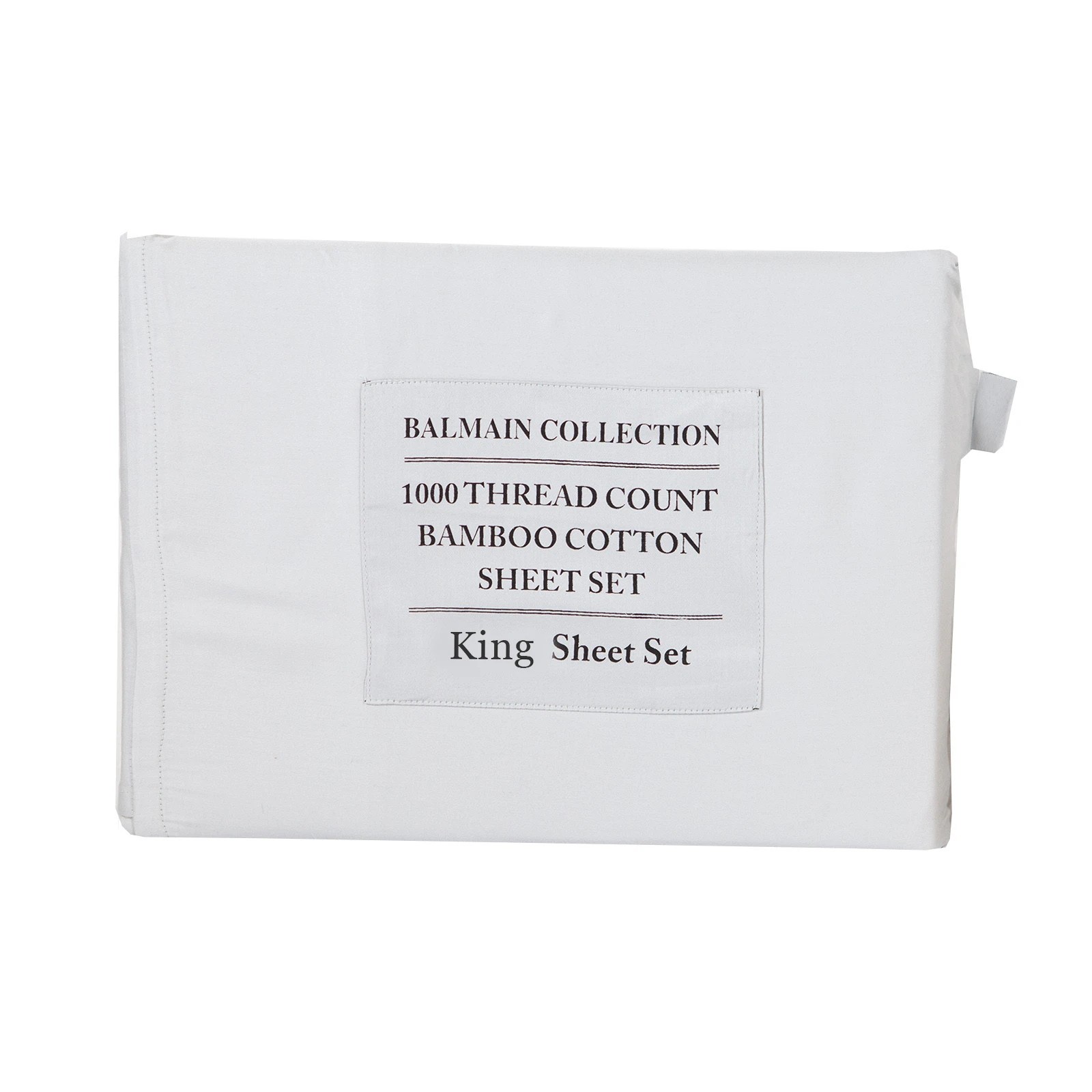 1 Royal Comfort 1000TC Balmain Hotel Grade Bamboo Cotton Sheets Pillowcases Set - King Bed - Grey, 1 of 4