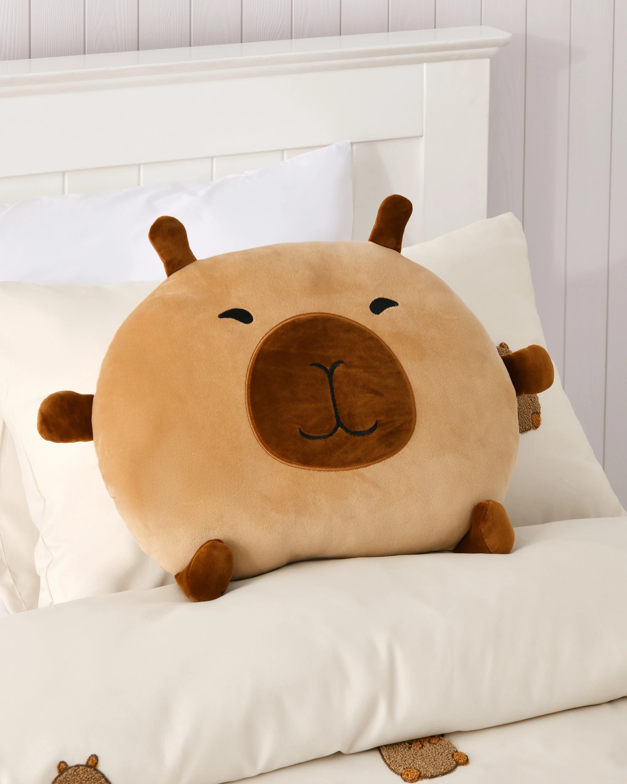 1 Jack & Ava Tofu the Capybara Plush Velour Cushion - Brown, 1 of 5