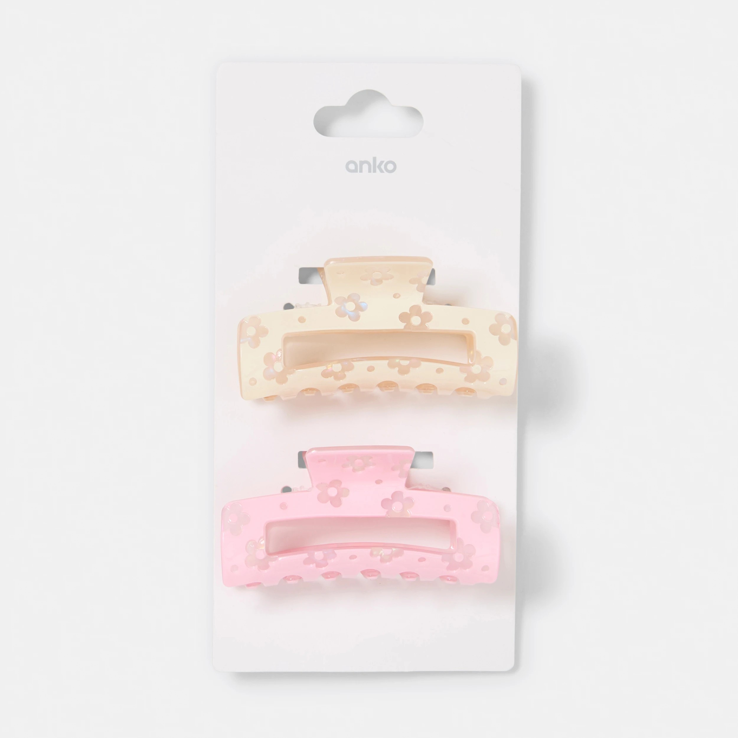 4 2 Pack Rectangle Flower Claw Hair Clips, 4 of 4