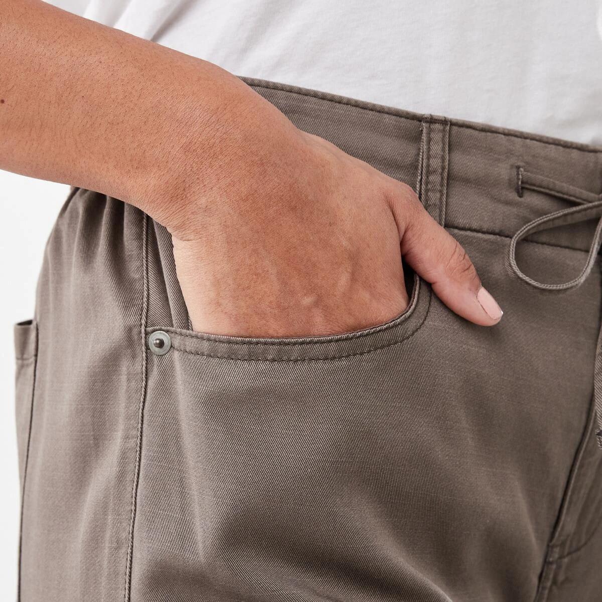 5 Tie Waist Pants Taupe Brn, 5 of 5