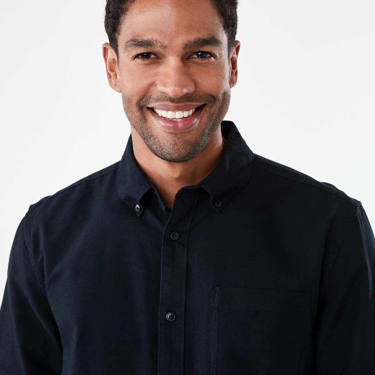 4 Long Sleeve Oxford Shirt BLACK, 4 of 7