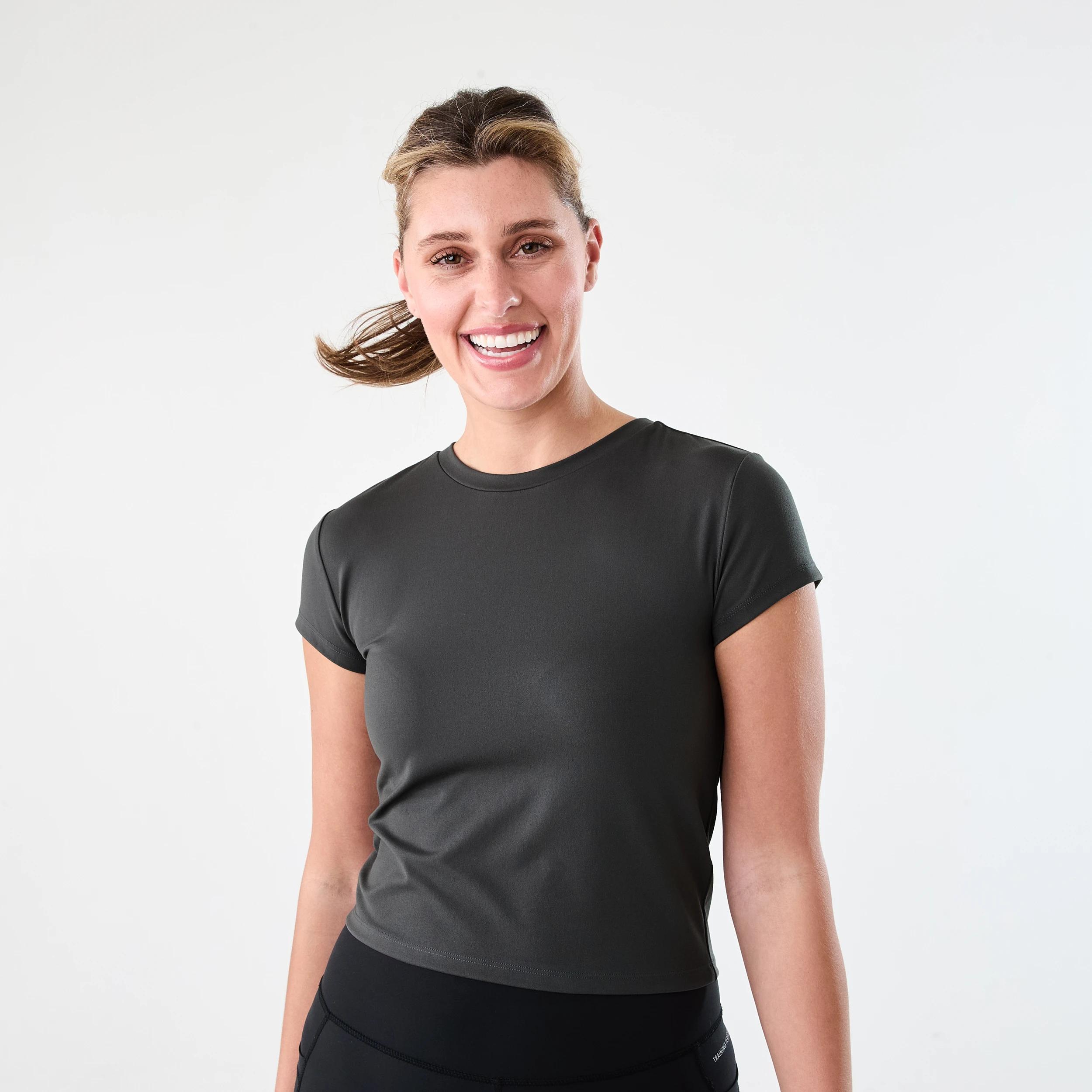 1 Active Womens Ultra Soft Crew Neck T-shirt DARKISH GREY, 1 of 5