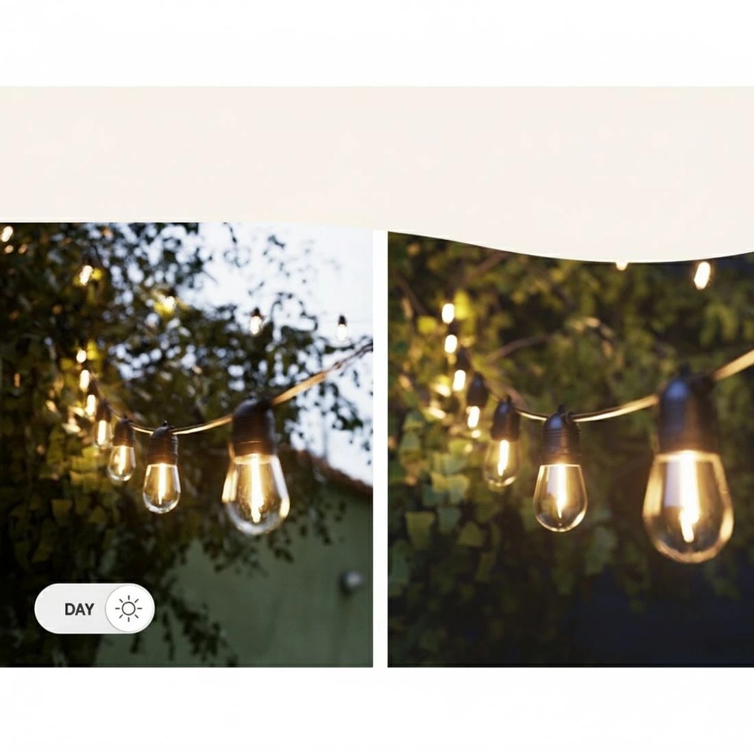 4 19m Festoon Lights Christmas Fairy String Lights Outdoor Party Garden - Black, 4 of 4