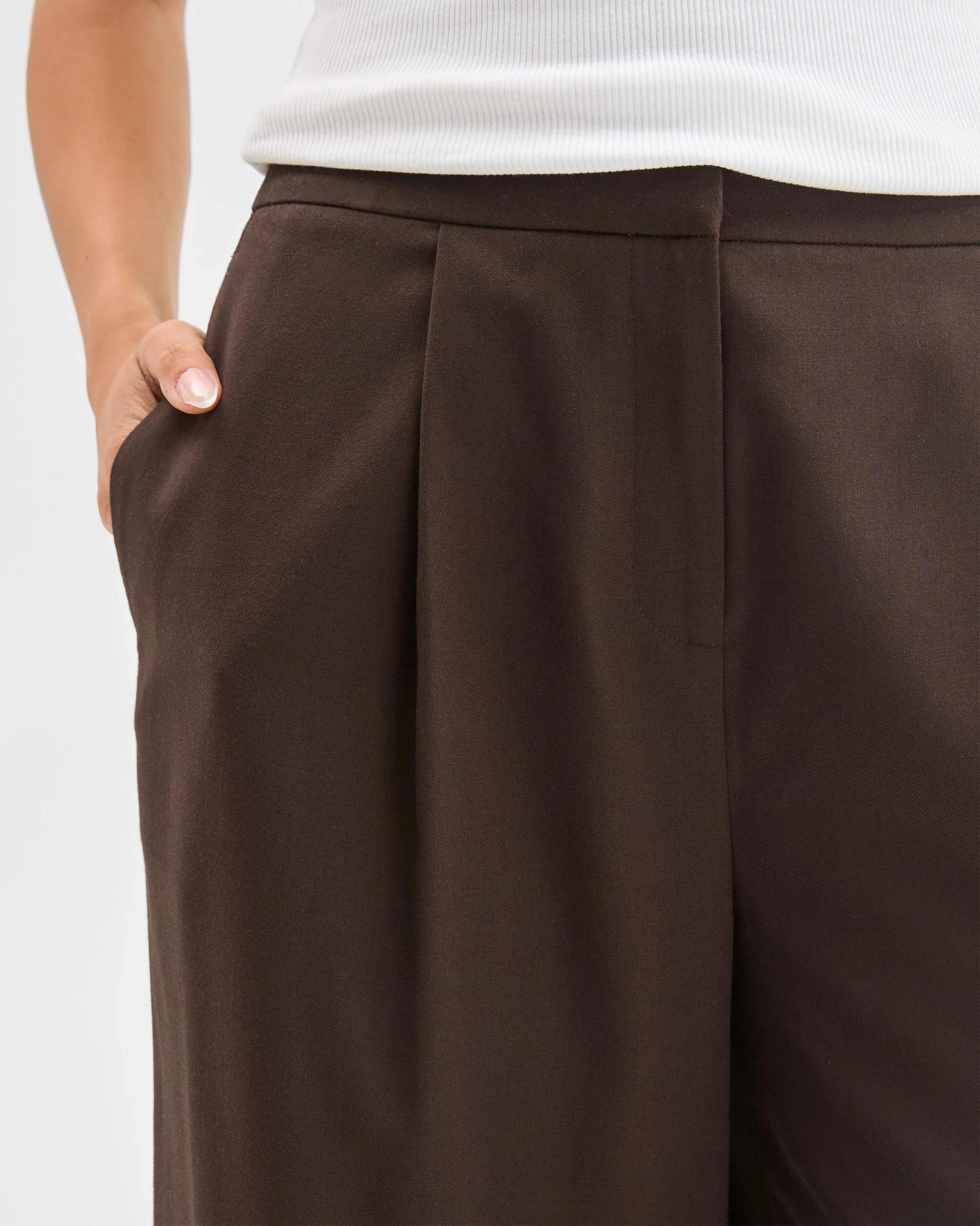 6 Lily Loves Wide Leg Tailored Pants CHOCOLATE, 6 of 6