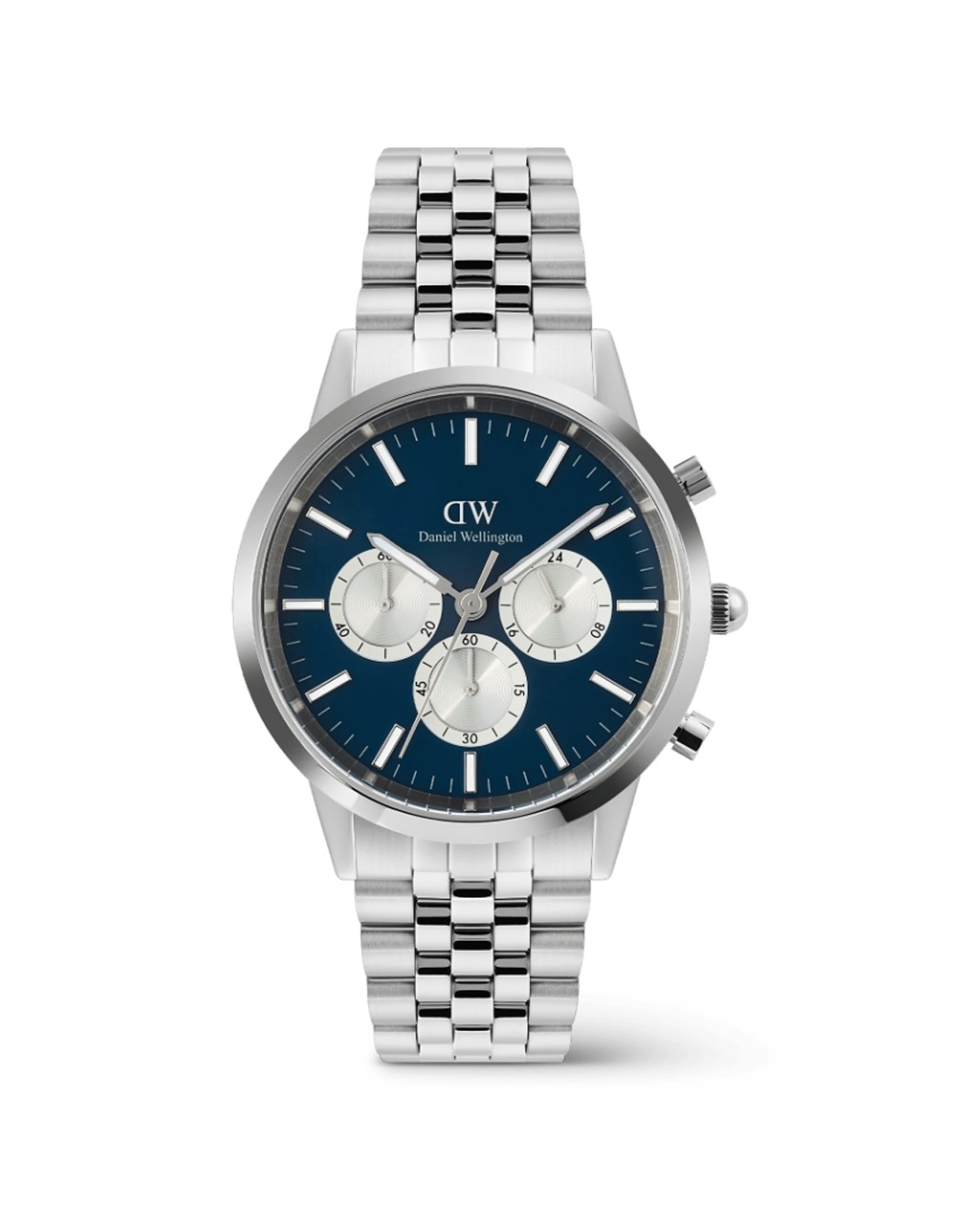 1 Daniel Wellington Iconic Chronograph Arch 5-Link Arctic Panda Silver Watch 42mm, 1 of 6