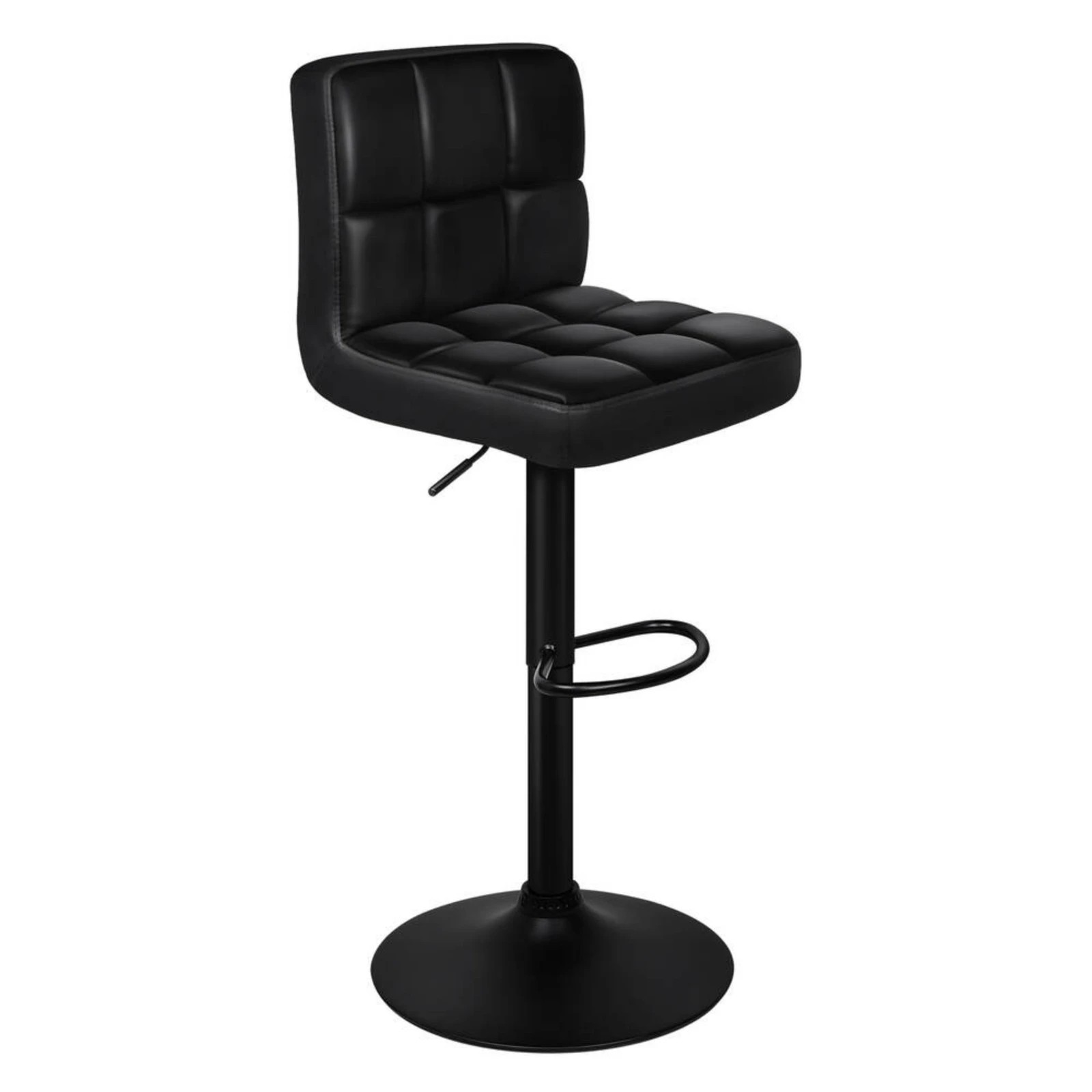 8 Alfordson 2x Bar Stools Leather Gas Lift - Black, 8 of 10