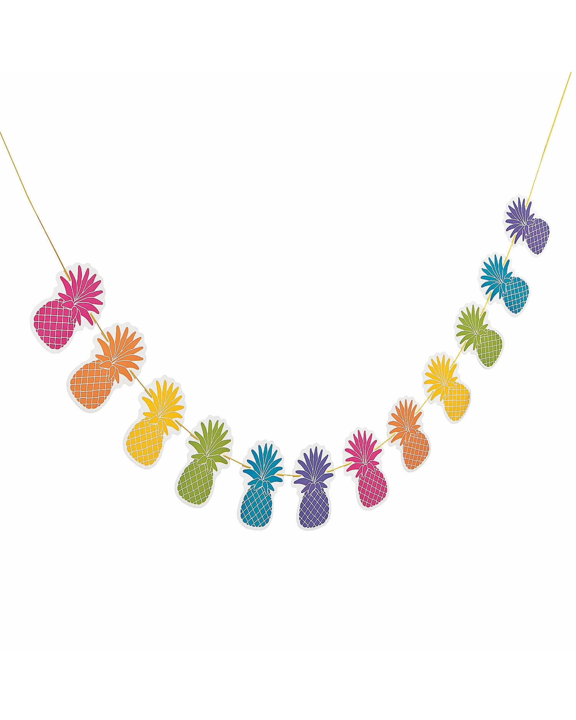 1 Fun Express Bright Pineapple Garland Banner, 1 of 1