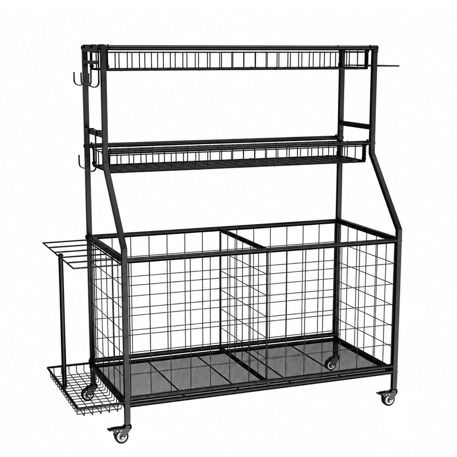 2 Ausway Sports Equipment Storage Trolley Rolling Garage Organiser Ball Cart, 2 of 7