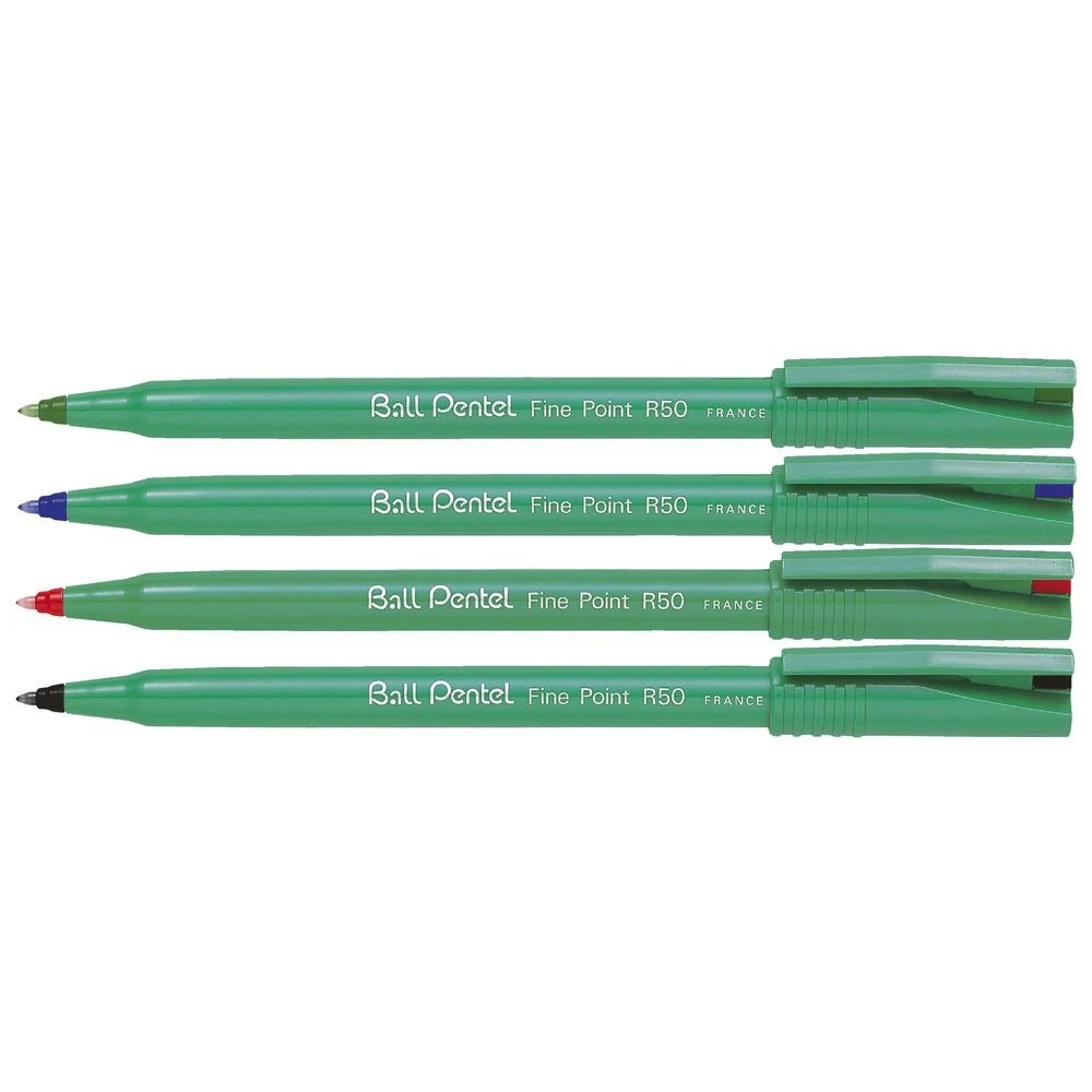 3 Pentel R50 Rollerball Pens Assorted 4 Pack, 3 of 3
