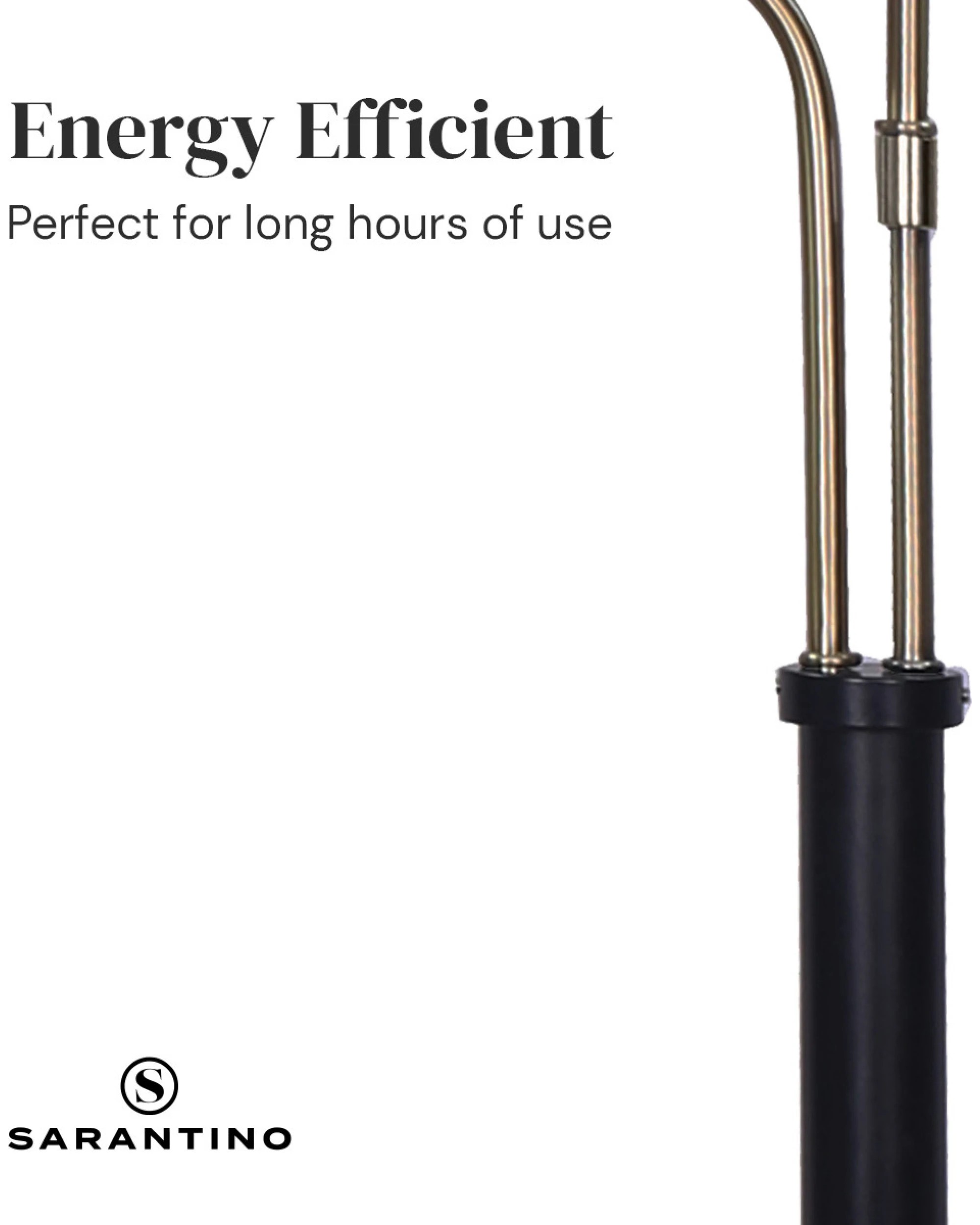 6 Sarantino LED Metal Table Lamp with 2 Lights Brushed Gold Black Finish, 6 of 10