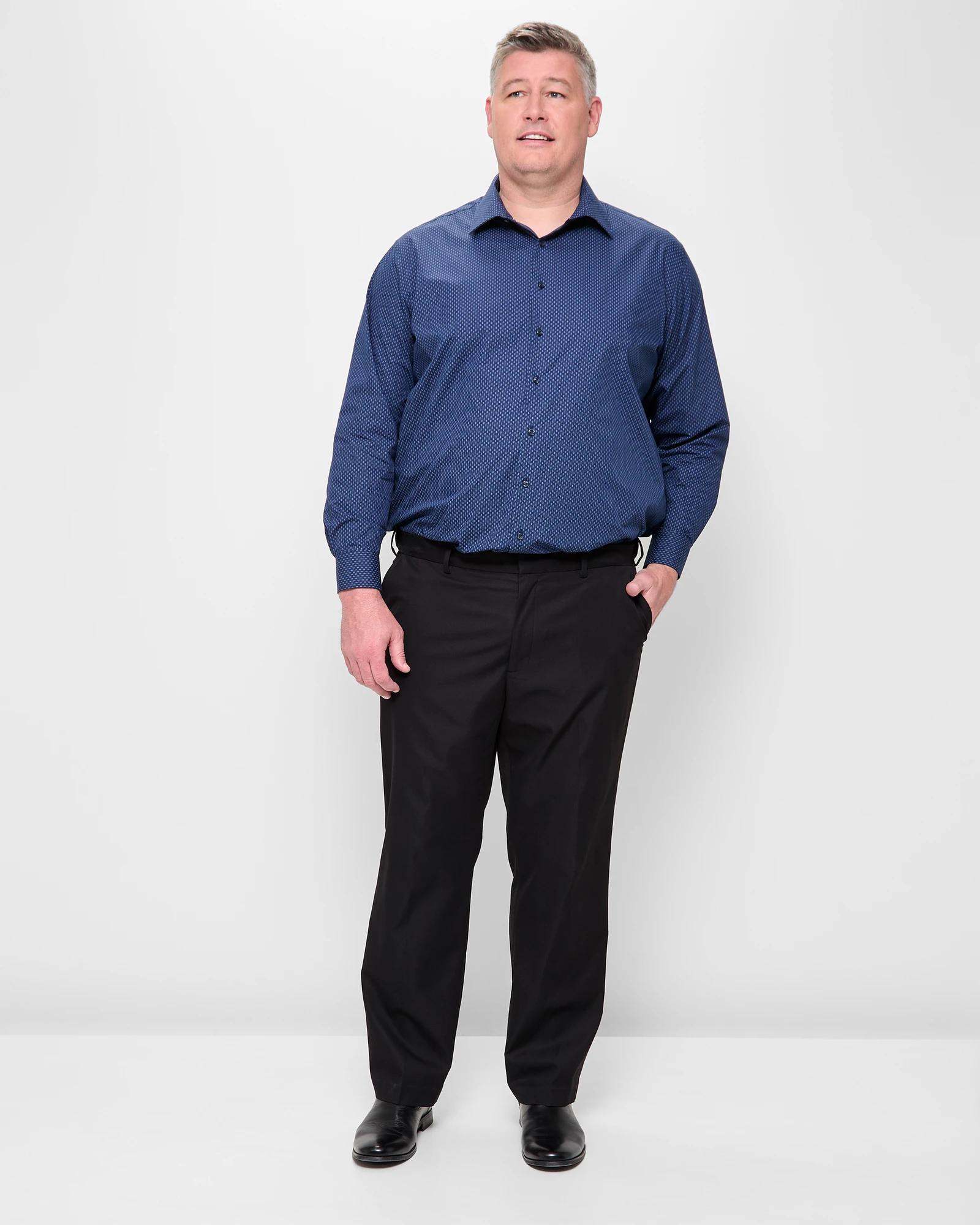 2 Target Plus Size Long Sleeve Micro Geo Print Shirt NAVY MICRO GEO, 2 of 5