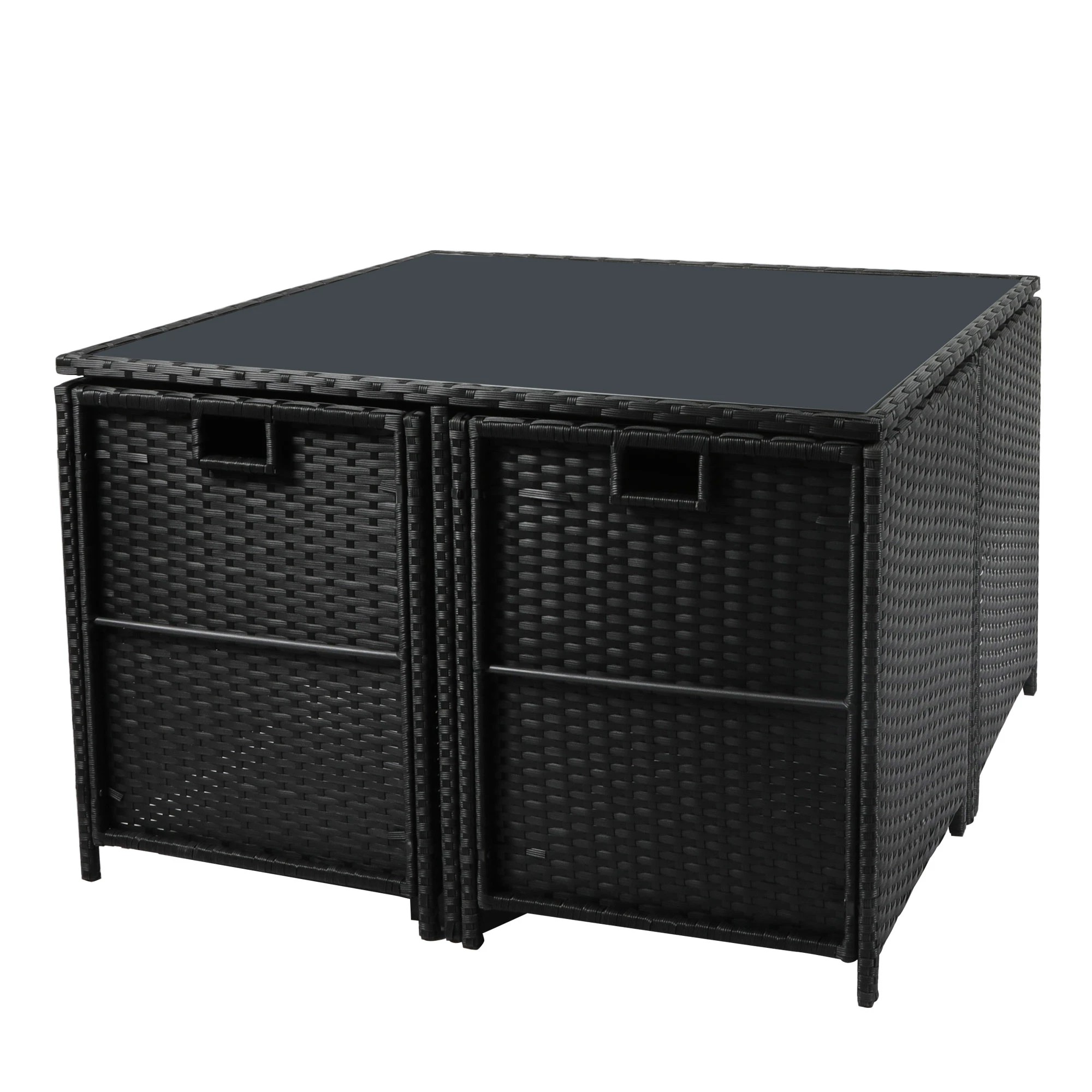 4 Levede 9pcs Outdoor Dining Setting With Cushion Ratten - Black, 4 of 7
