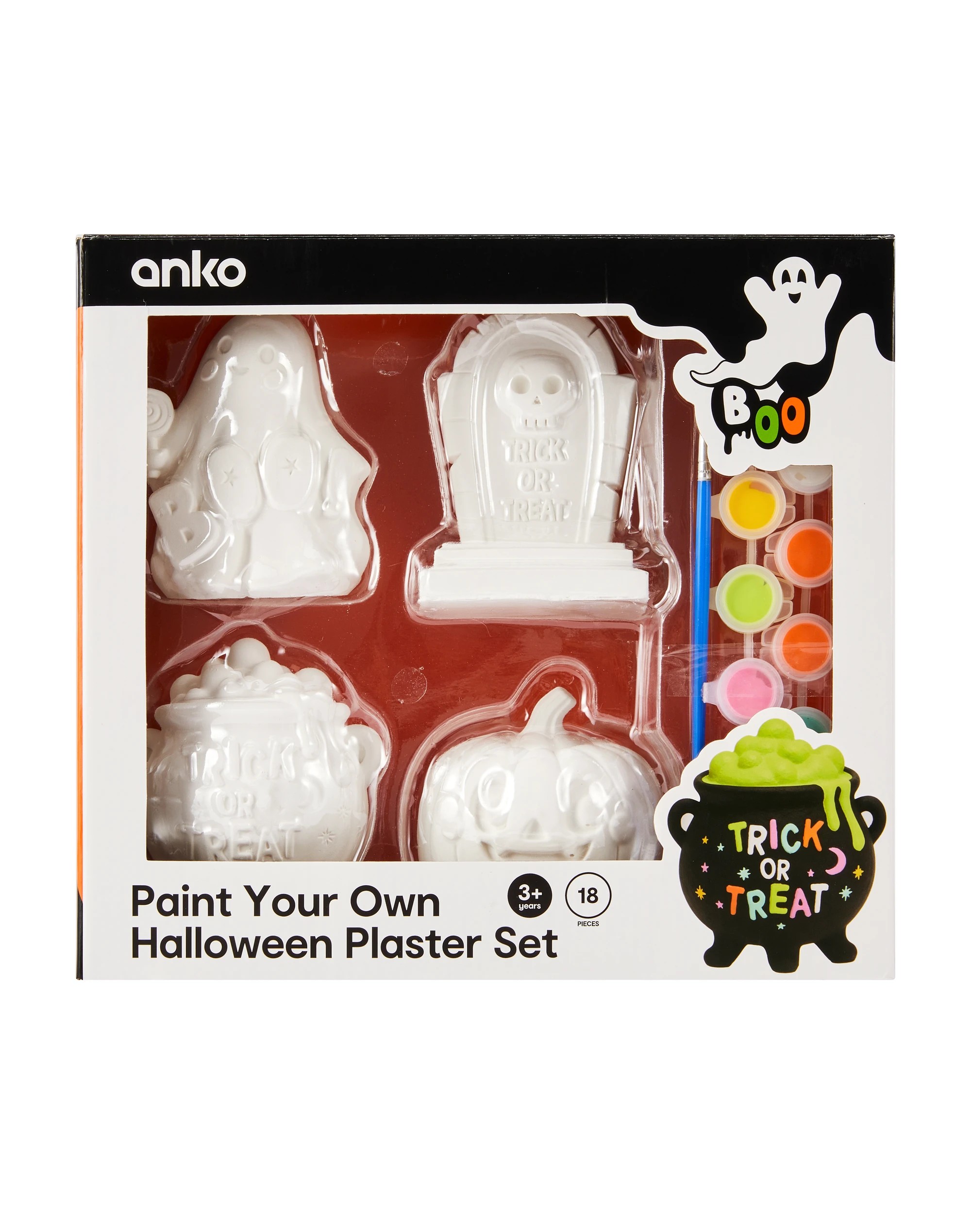 1 18 Piece Paint Your Own Halloween Plaster Set, 1 of 7