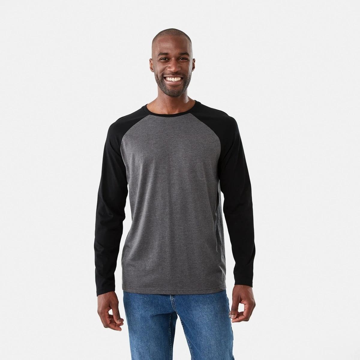 1 Long Sleeve Raglan T-shirt Black, 1 of 5