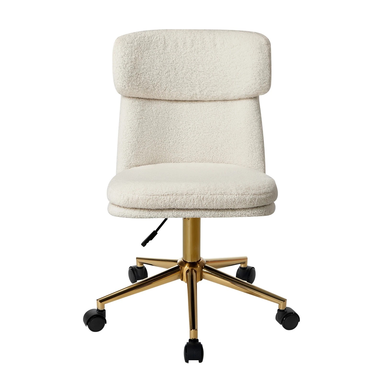6 Oikiture Armless Office Chair Mid Back Computer Desk Chair Wheels Fabric - White, 6 of 7