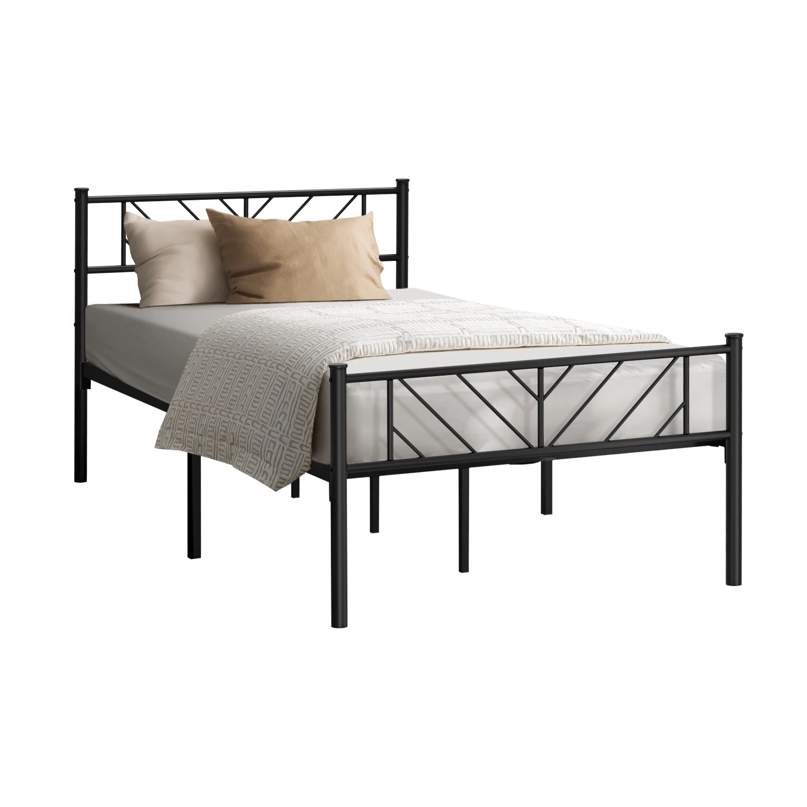1 Oikiture Metal Bed Frame King Single Bed Base Platform Sis
 - Black, 1 of 9