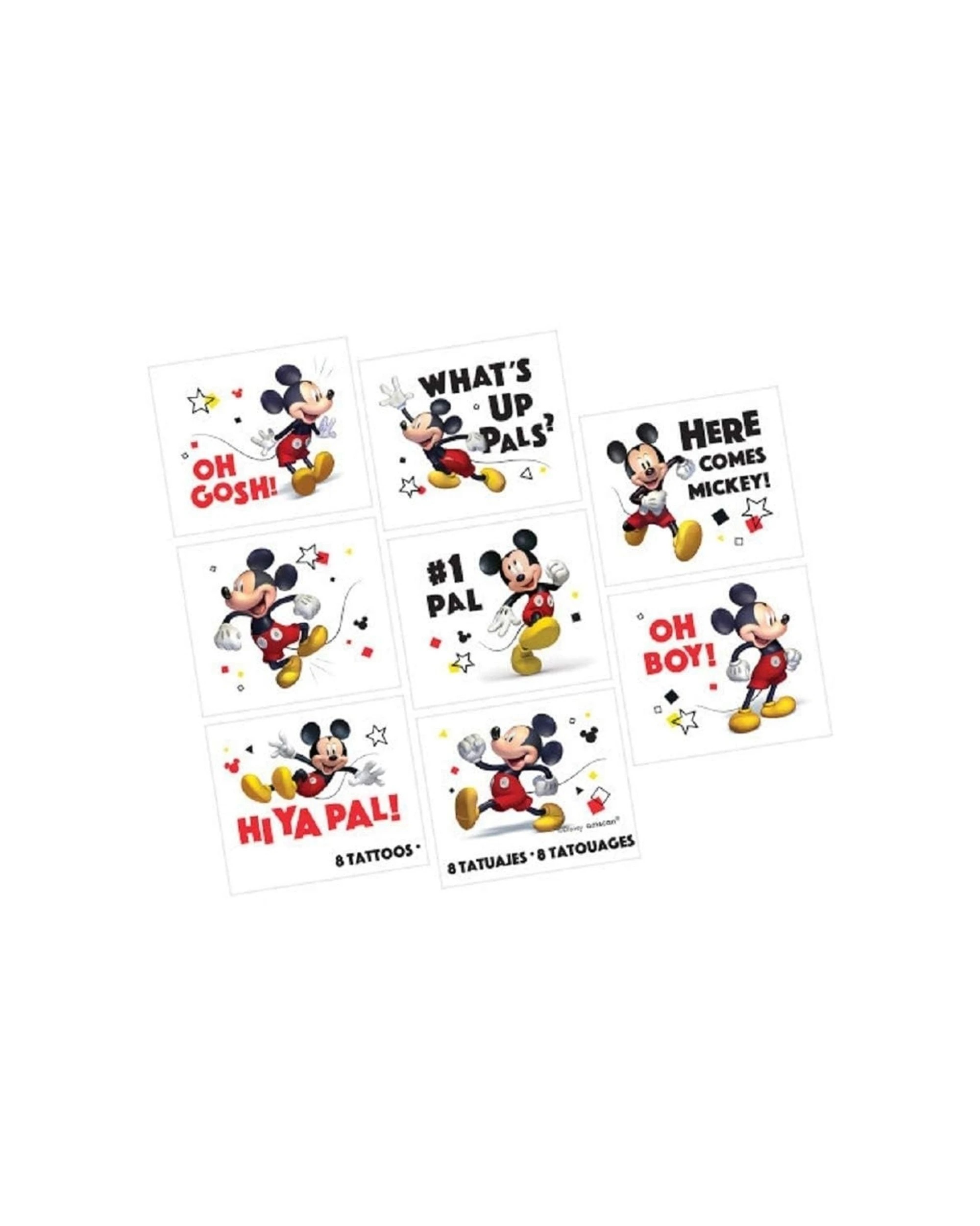 1 Anagram 8pc Anagram Mickey Forever Temporary Tattoo Kids Birthday Party Favours - Multi, 1 of 1
