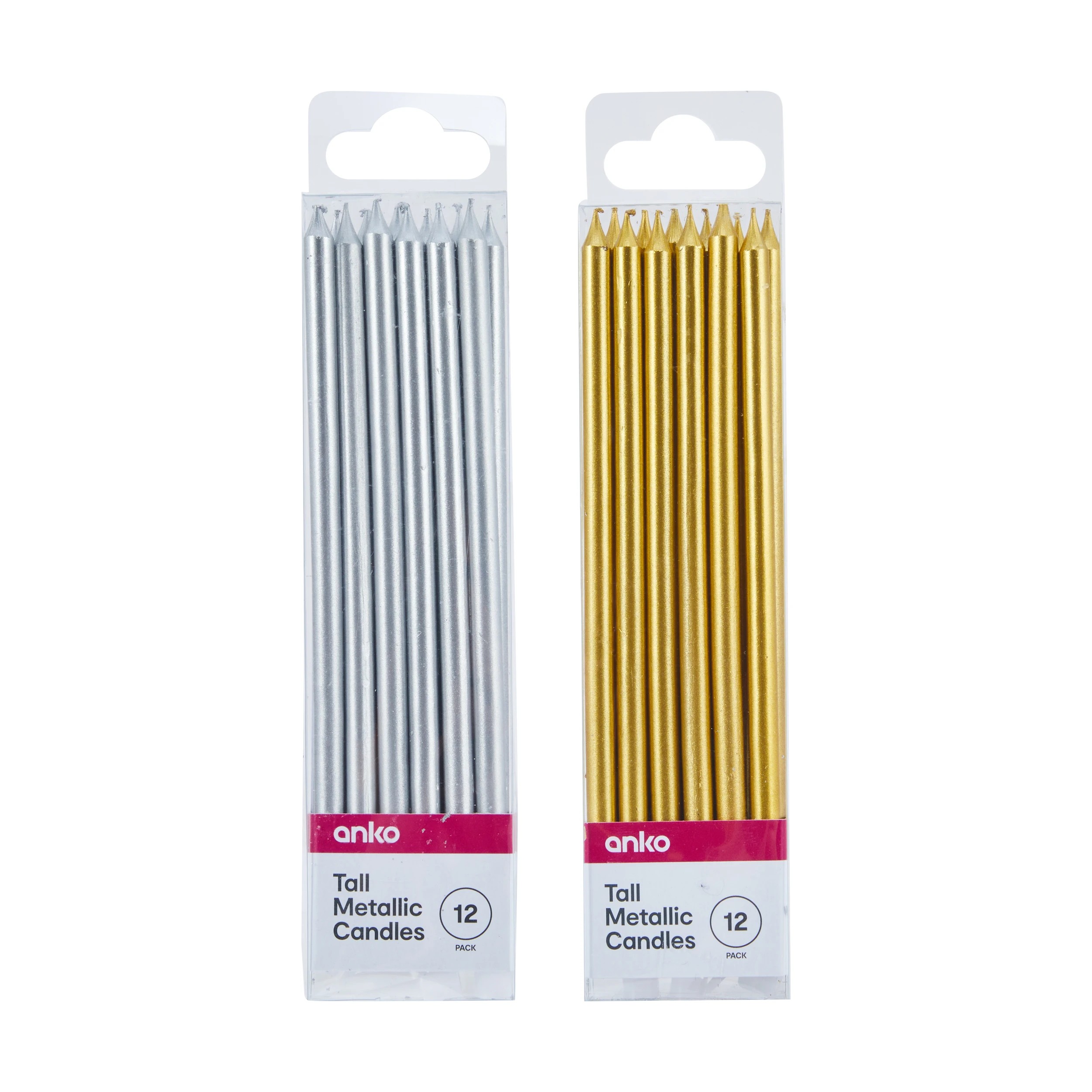 3 12 Pack Tall Metallic Candles, 3 of 3