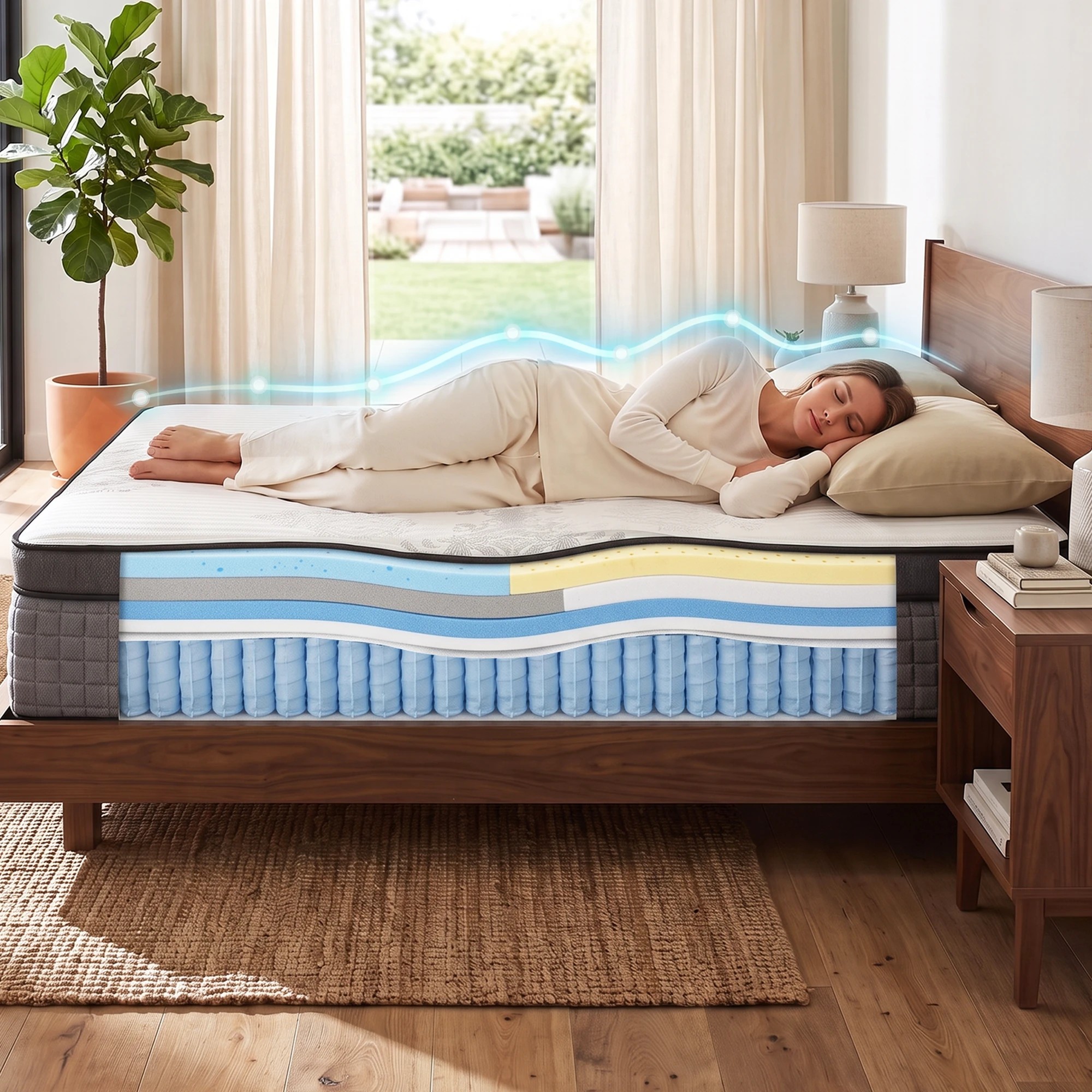 7 Giselle Bedding Mattress 37cm Adjustable Firmness Cool Gel Memory Foam Dual-Zone Flippable - Queen Bed - Grey, 7 of 8