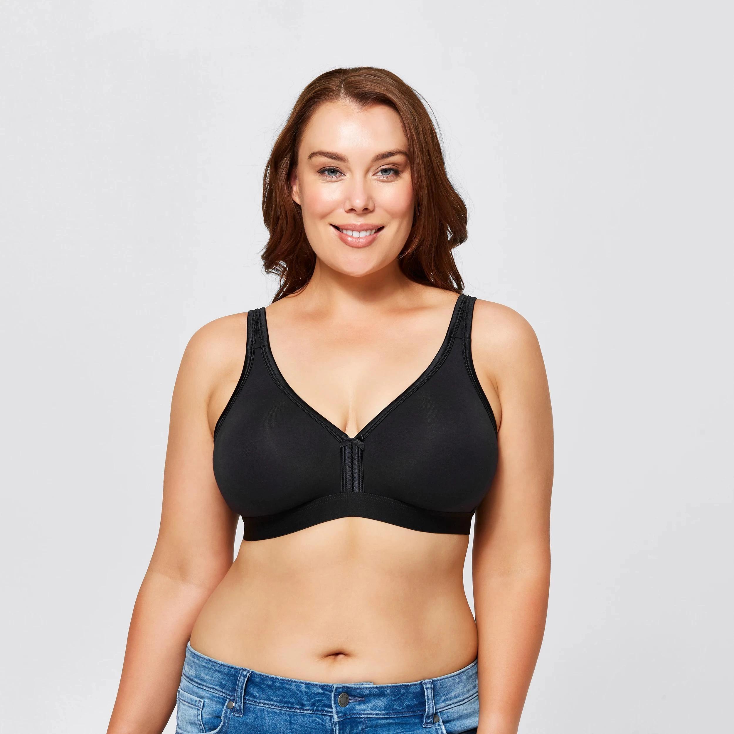 1 Target Woman Plus Size Lucy Australian Cotton Blend Moulded Wirefree Bra BLACK, 1 of 2