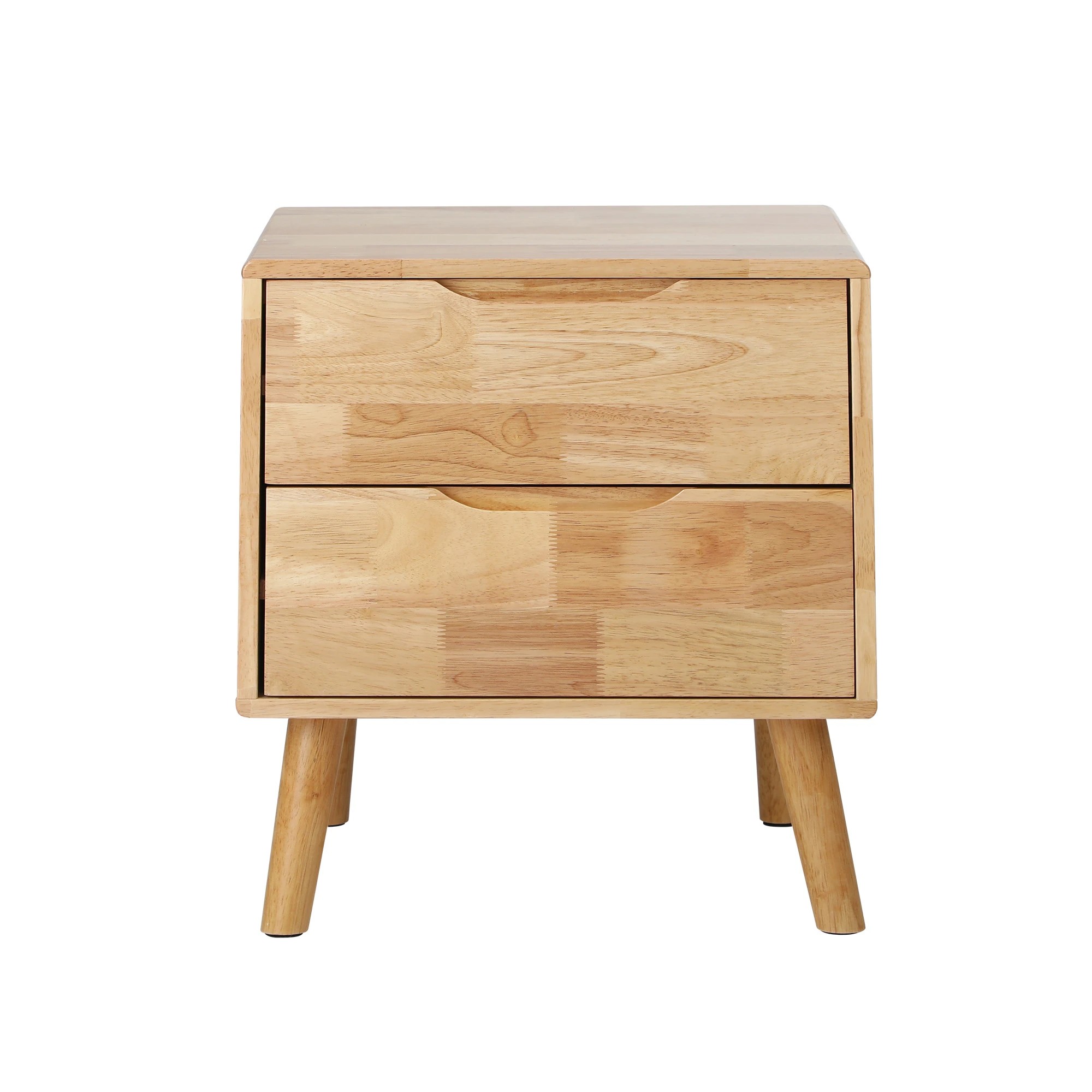7 Oikiture 2pc Bedside Tables 2 Drawers Storage Nightstand Solid Wood - Natural, 7 of 8