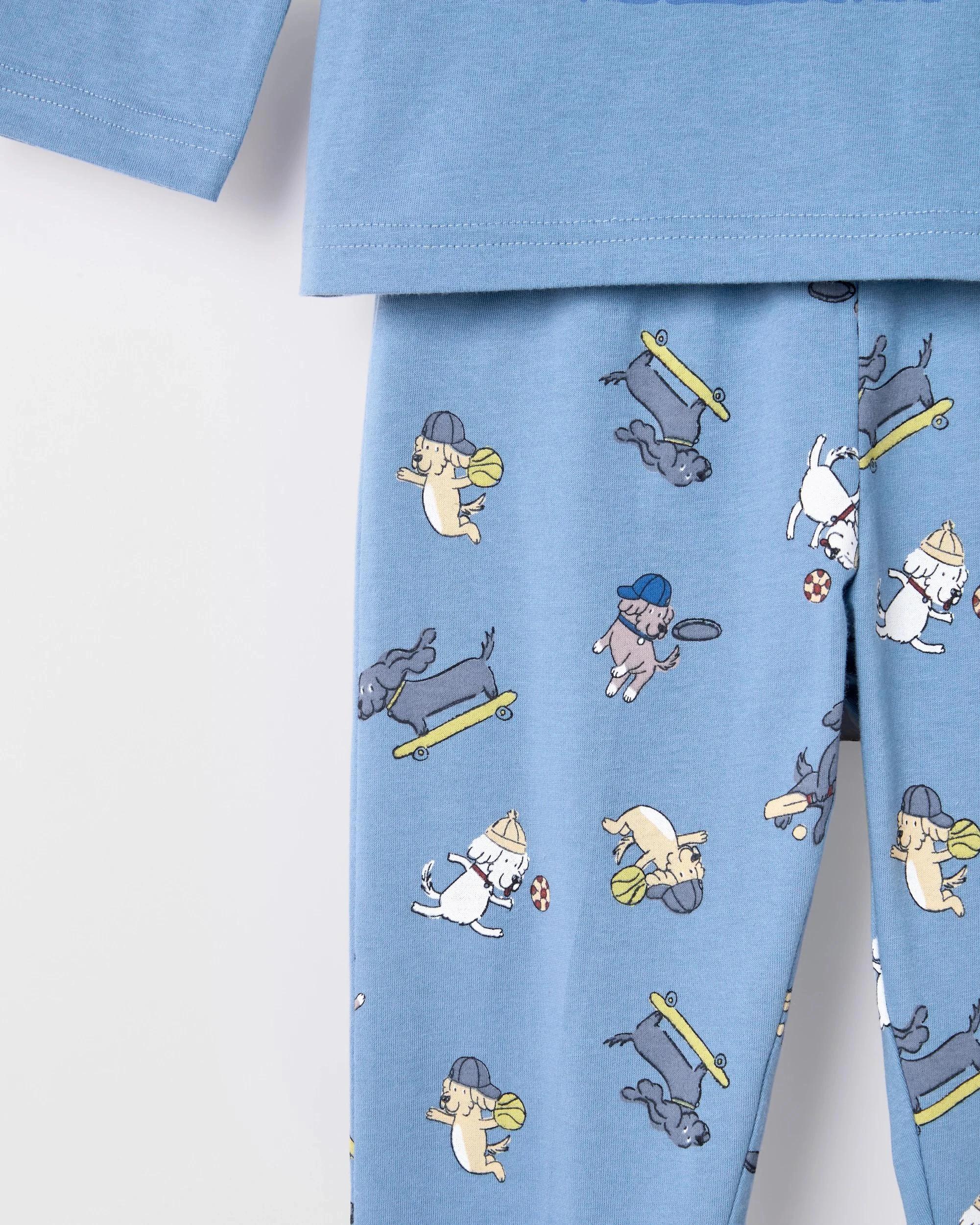 7 Target Kids Australian Cotton Blend Younger Boys Knit Pyjama Set BLUE DOG SPORT, 7 of 8