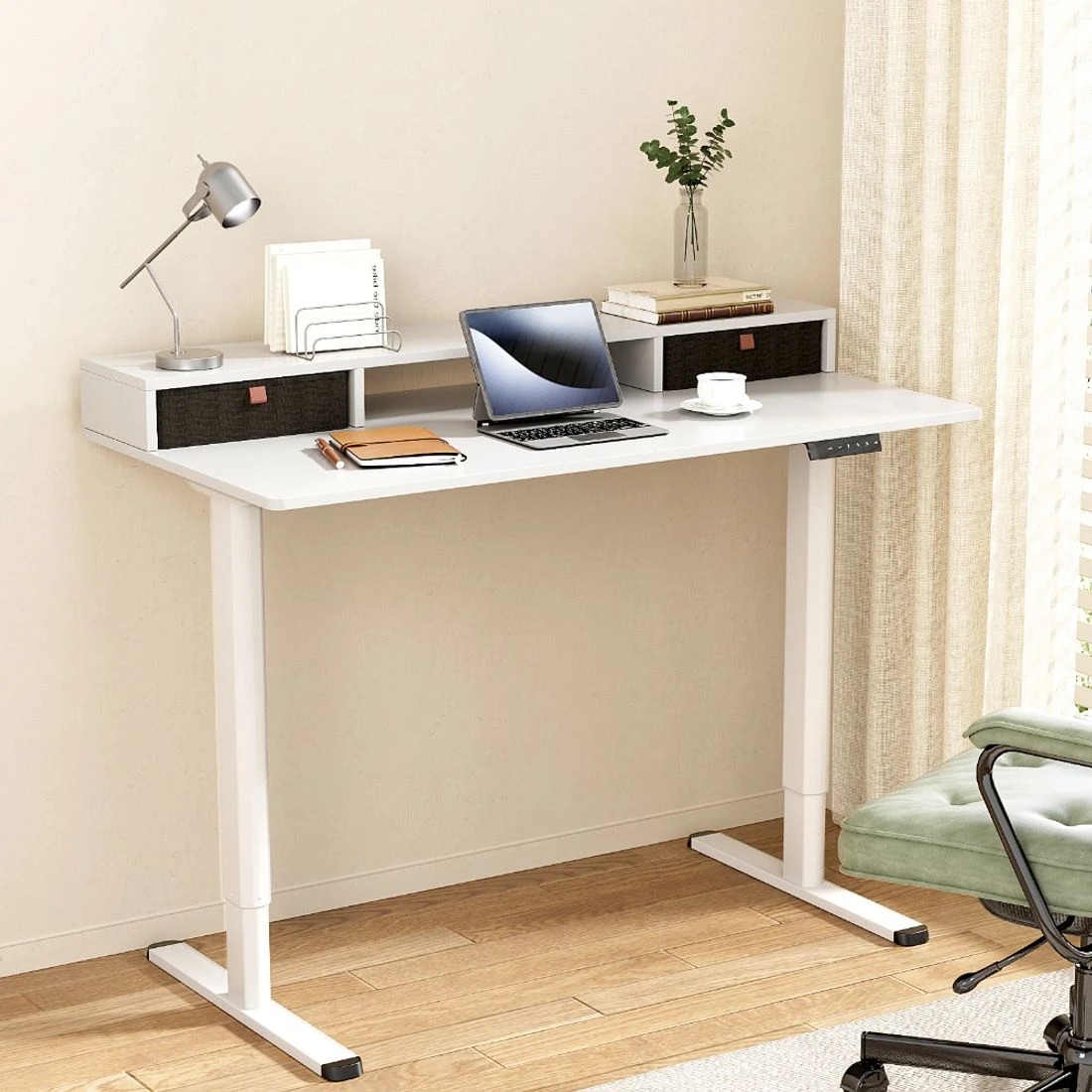 3 Artiss Electric Standing Desk Sit Stand Desks 120CM - White, 3 of 7