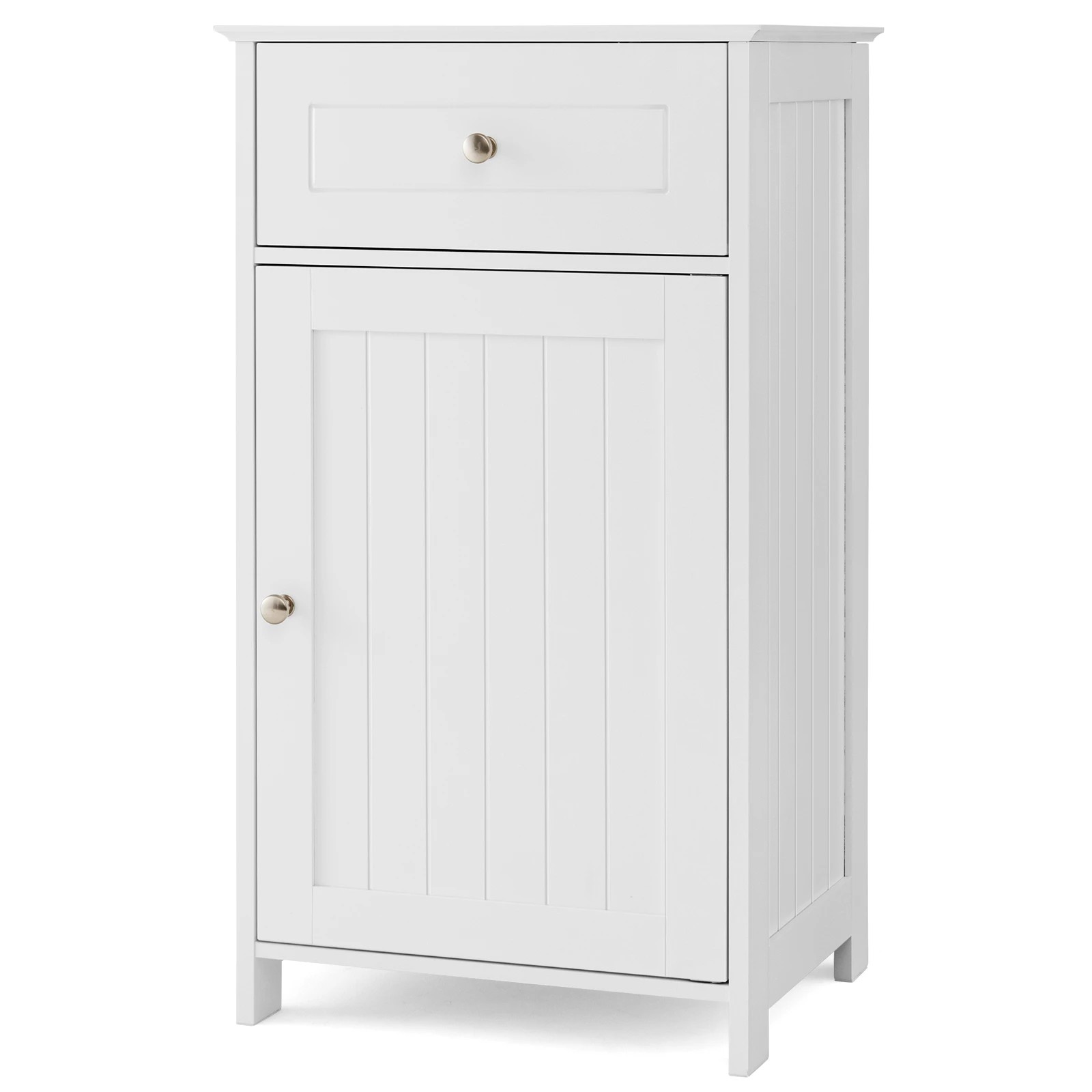 1 Costway Bathroom Cabinet Toilet Storage Cupboard Laundry Sideboard w/Drawe, 1 of 4