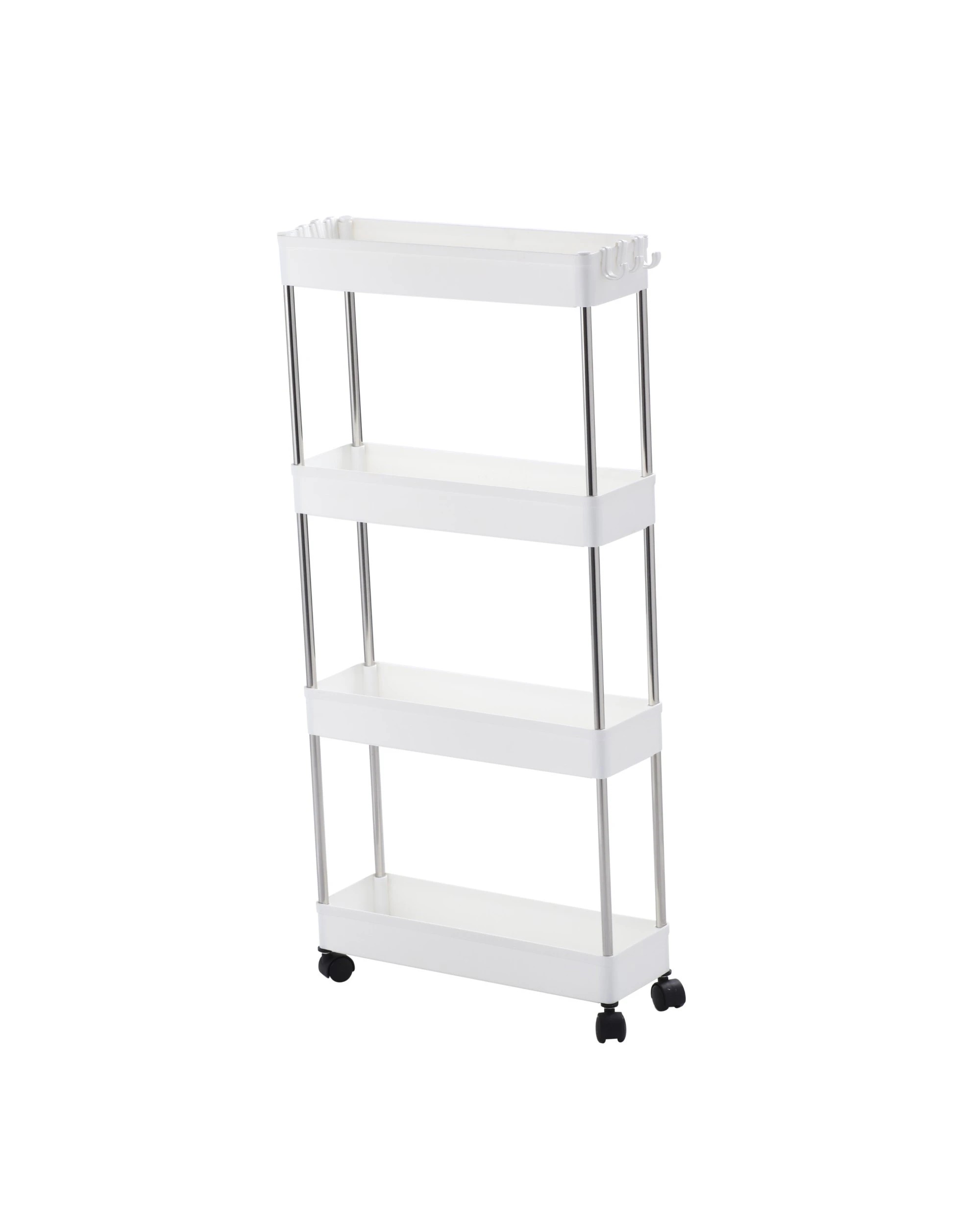 1 Sherwood Home 4 Tier Storage Organiser 40x12.5x86cm - White, 1 of 4