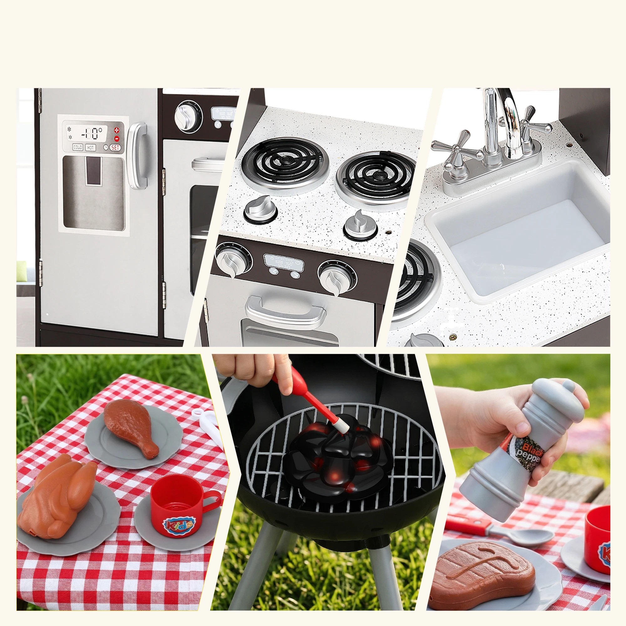 6 Keezi Kids Kitchen And BBQ Playset - Multi, 6 of 8