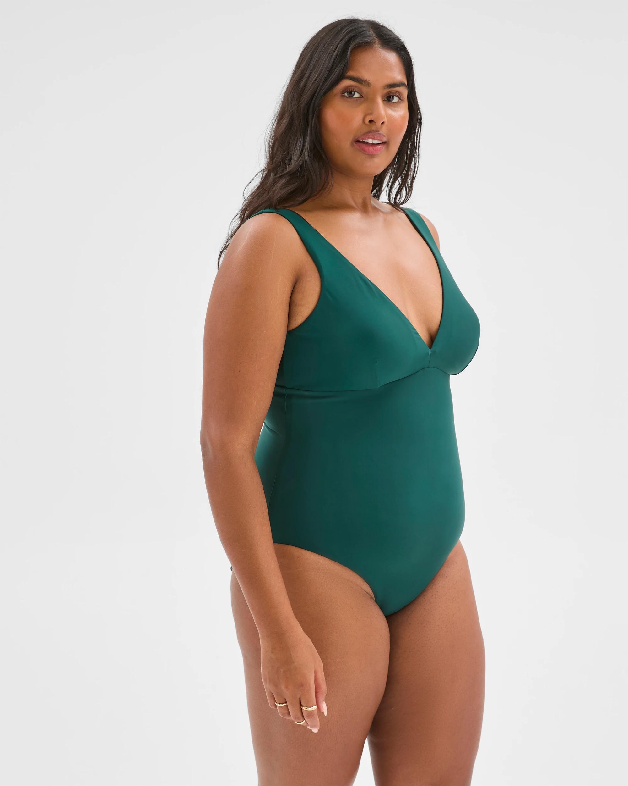 5 Target Woman Resort Reversible V-Neck Matte Micro One Piece Swimsuit BLACK/DEEP FOREST, 5 of 9