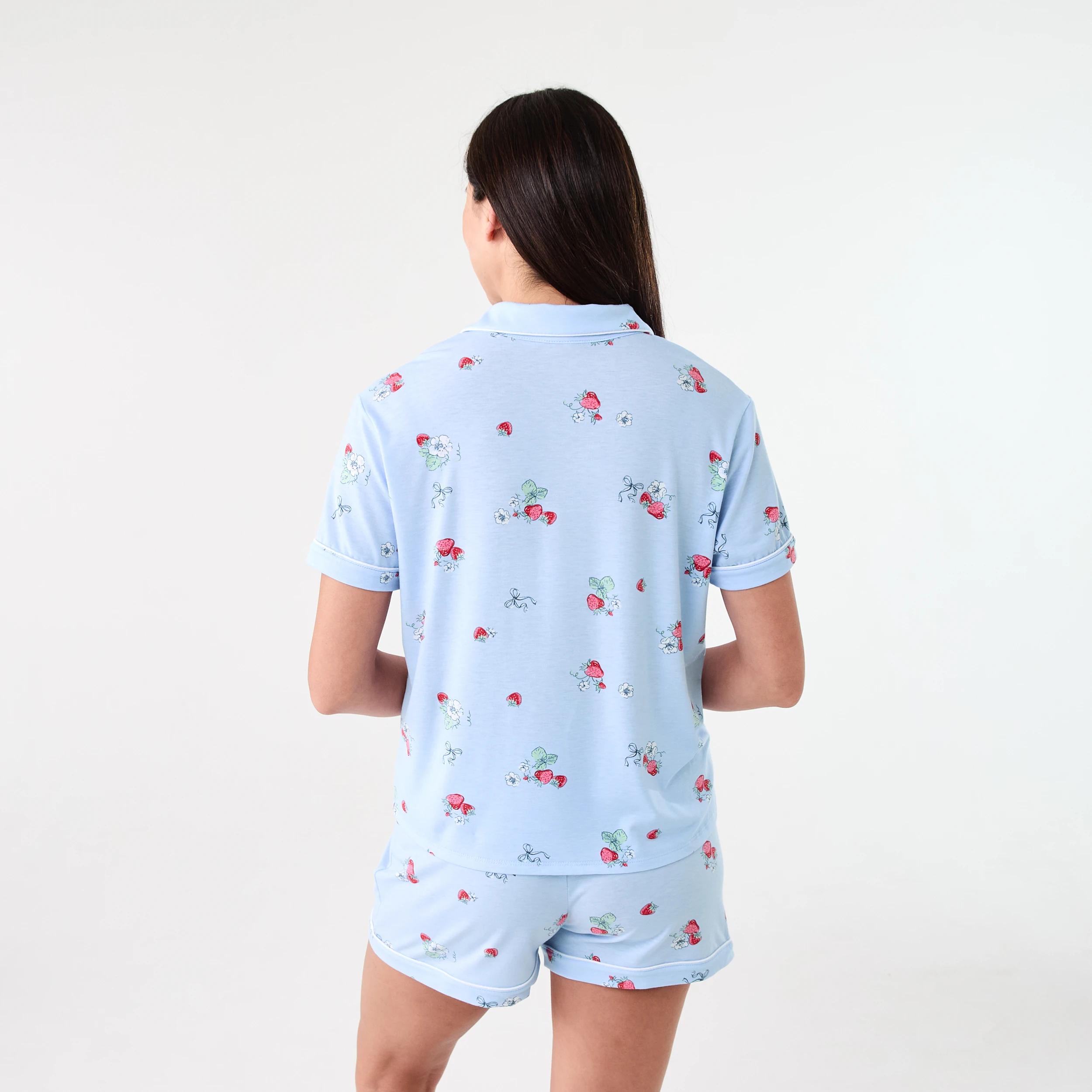 3 Short Sleeve Top and Shorts Comfort Pyjama Set HALO BERRY HALOGEN BLUE, 3 of 8